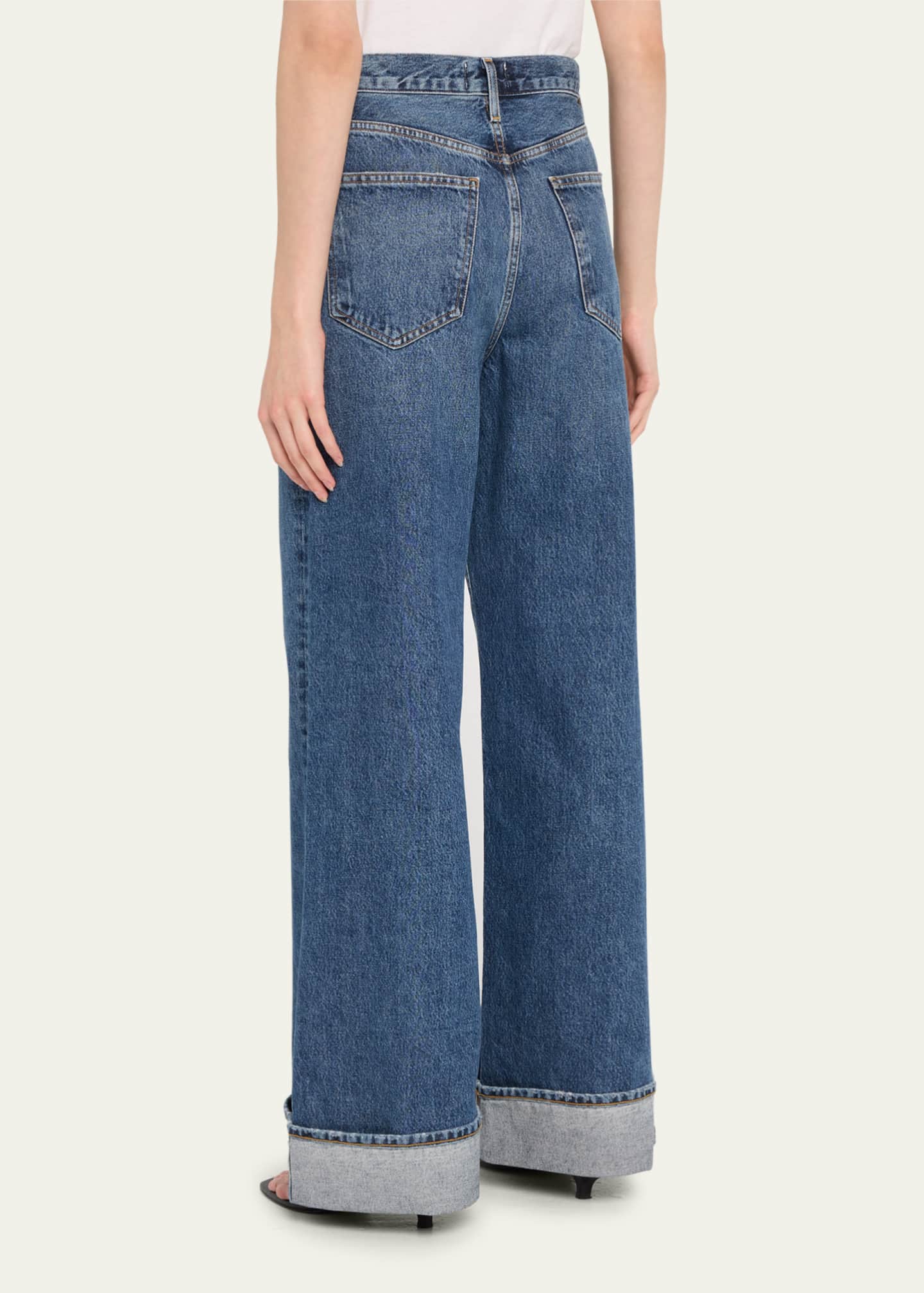 Dame Wide-Leg Cuffed Jeans