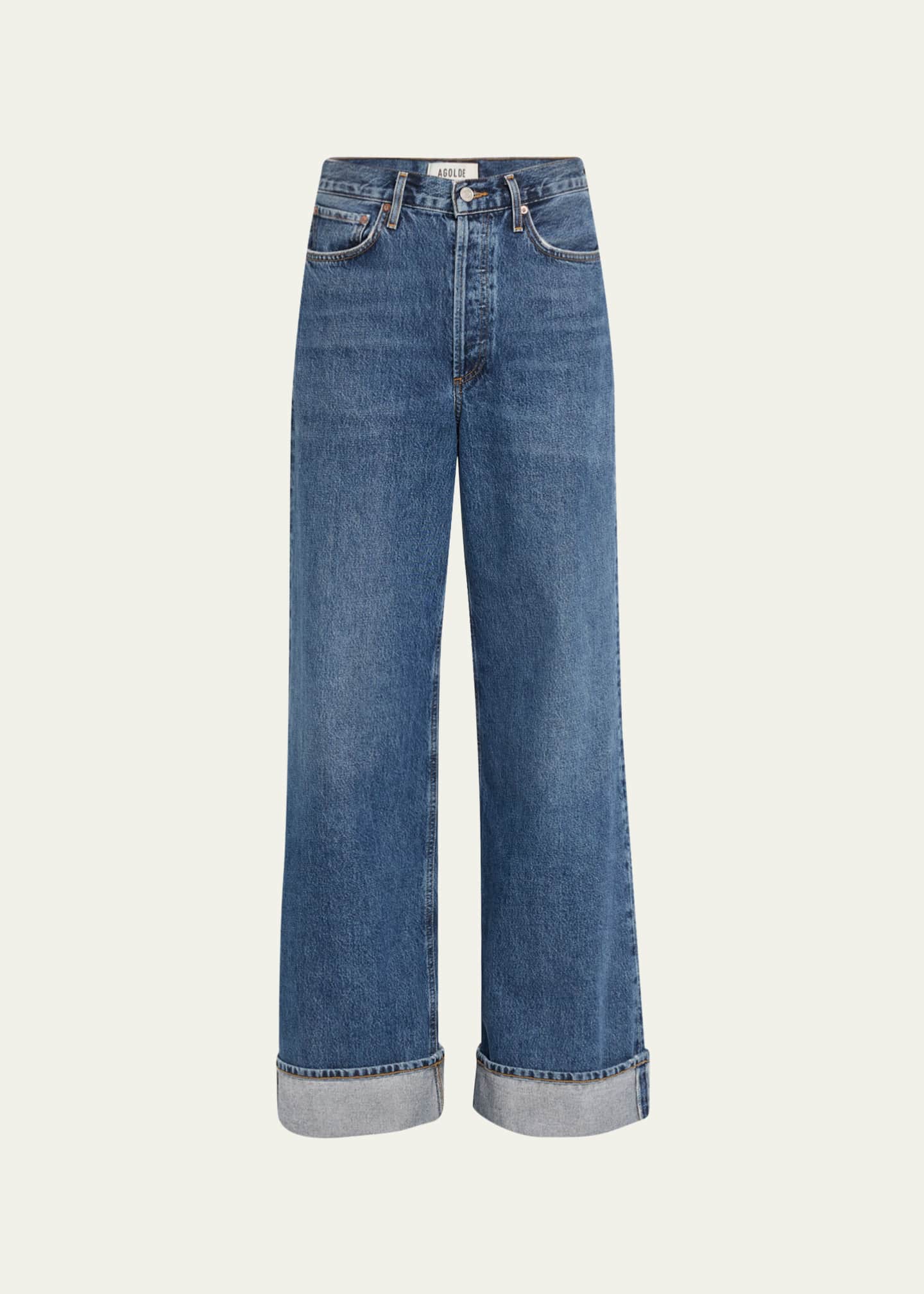 AGOLDE Dame Wide Leg Cuffed Jeans