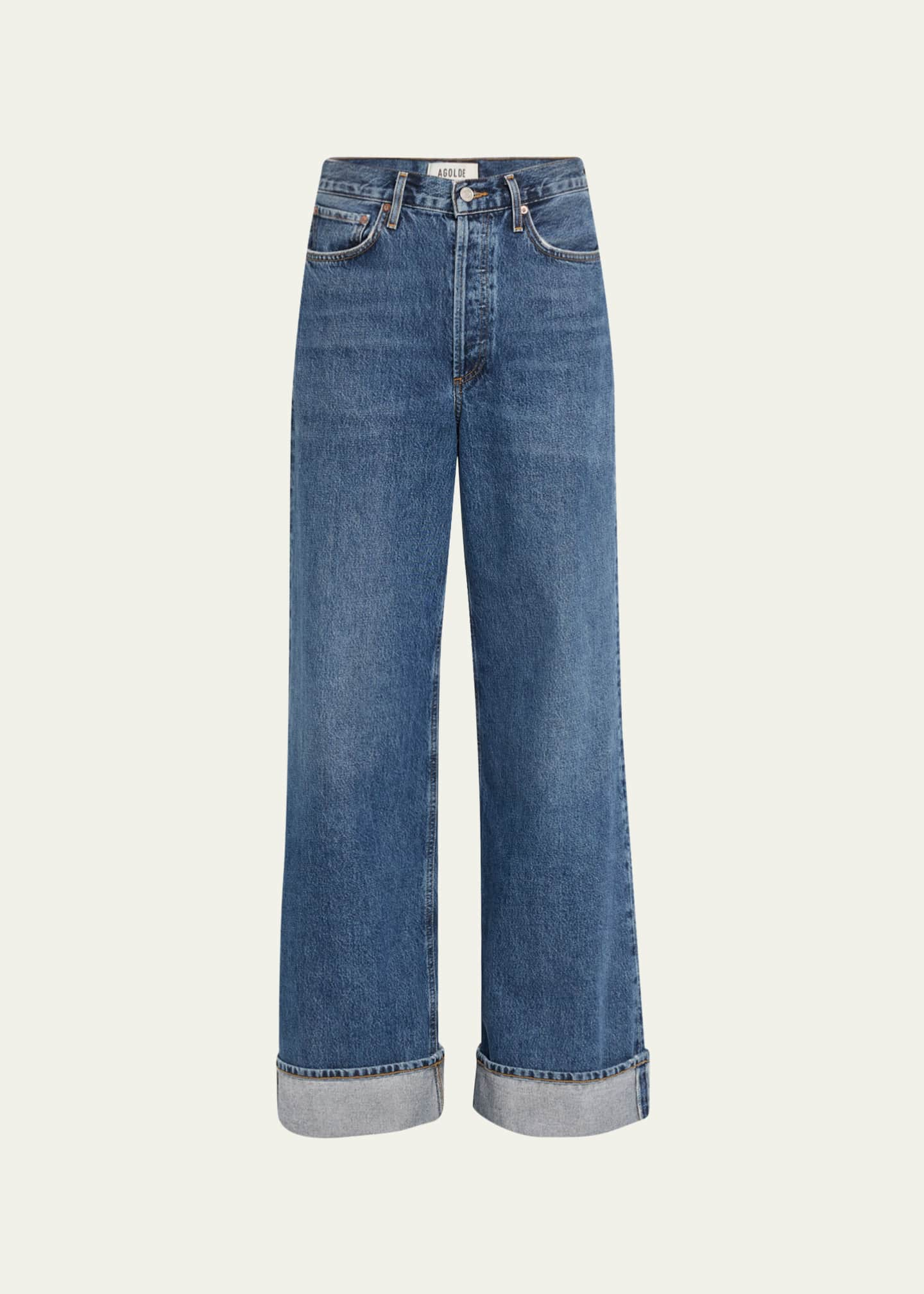 AGOLDE Dame Wide-Leg Cuffed Jeans