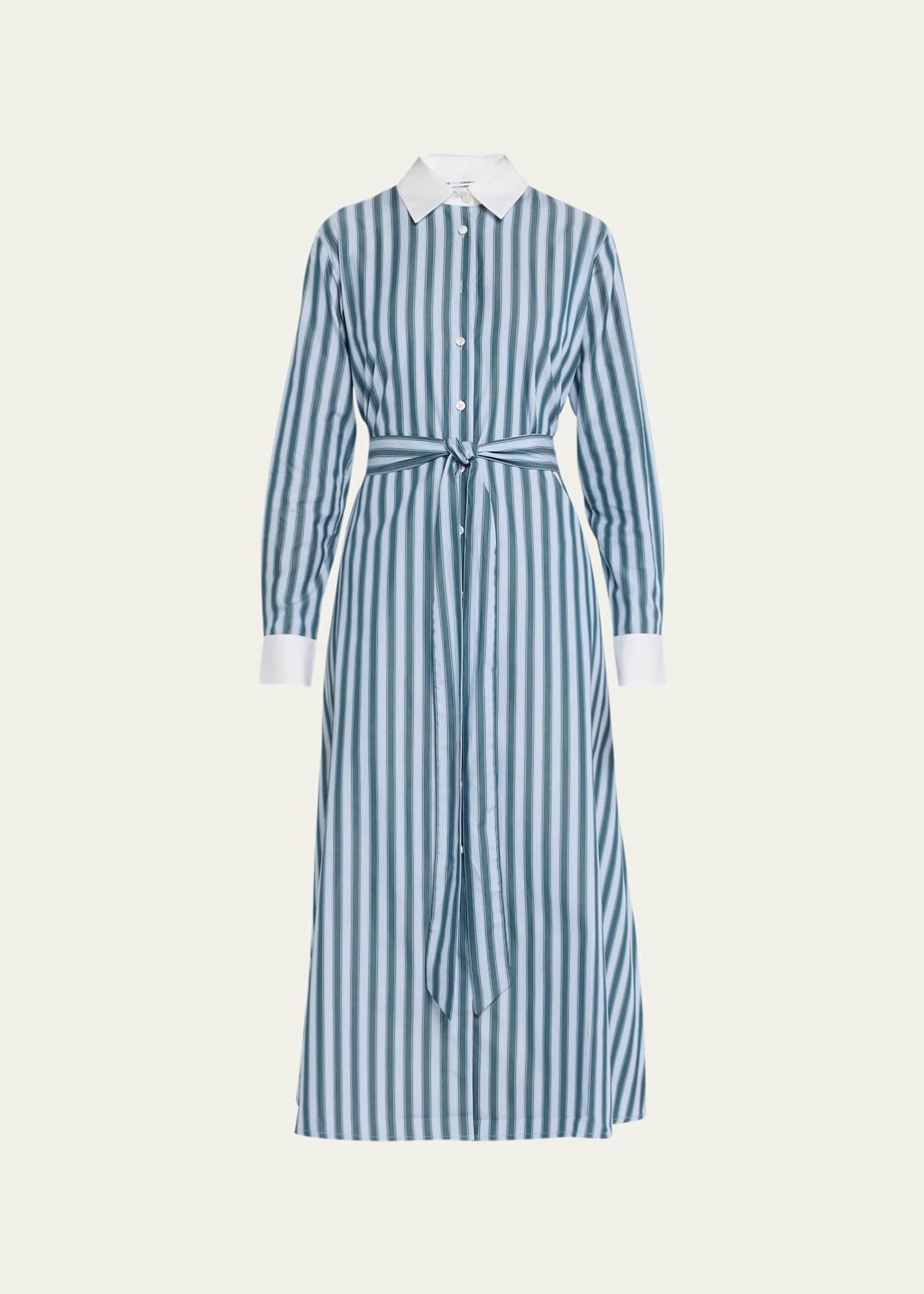 Evi Grintela Valerie Two-Tone Stripe Belted Midi Dress - Bergdorf Goodman