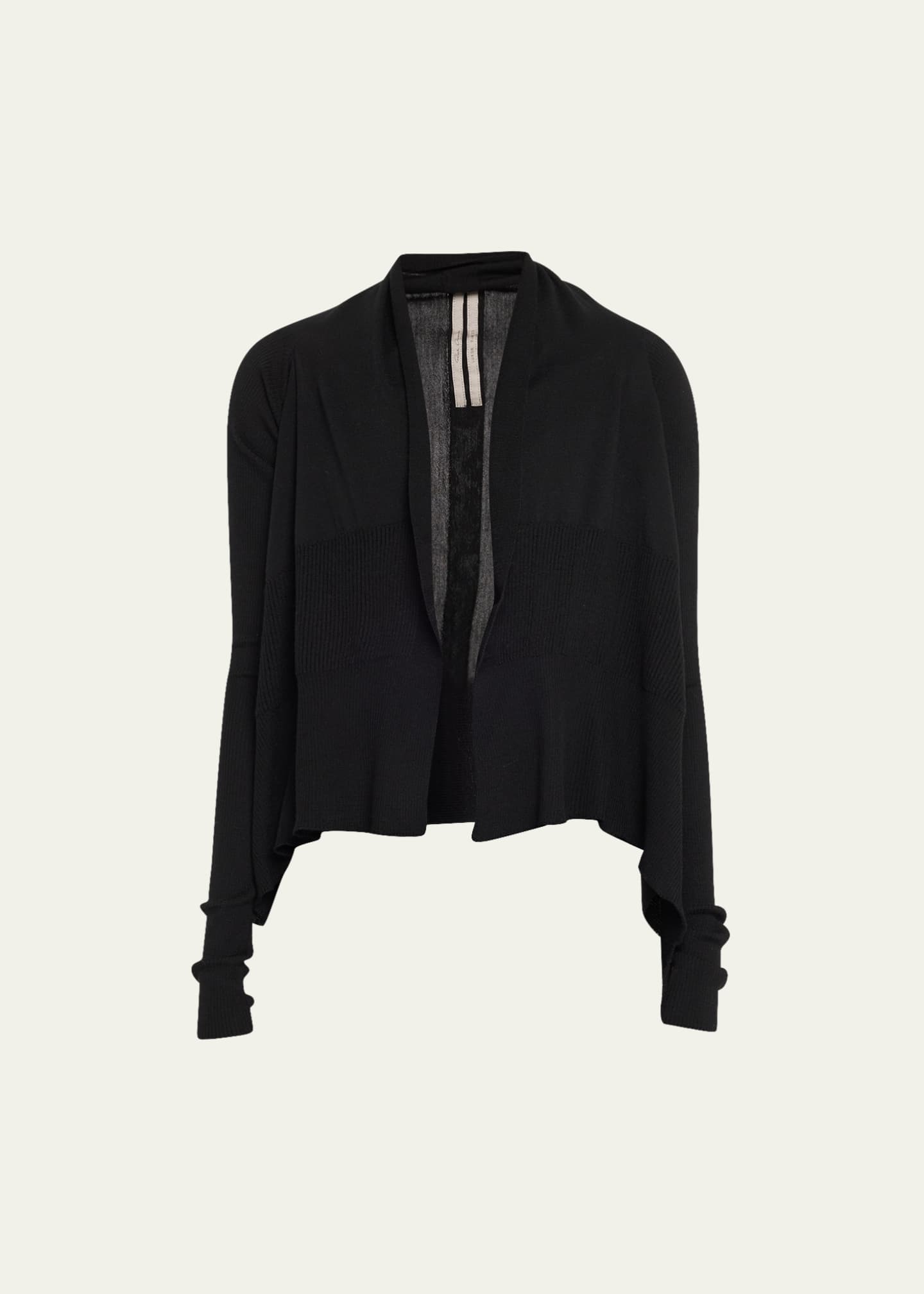 Rick Owens Short Wrap Wool Asymmetric Open Cardigan - Bergdorf Goodman