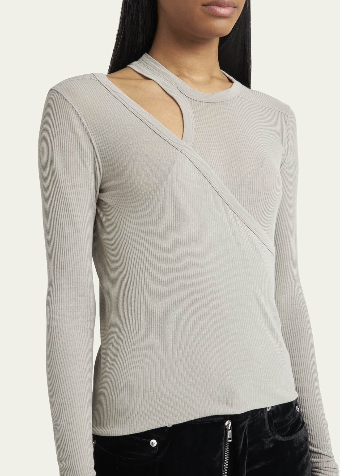 Rick Owens Banana Long Sleeve Top in Gray