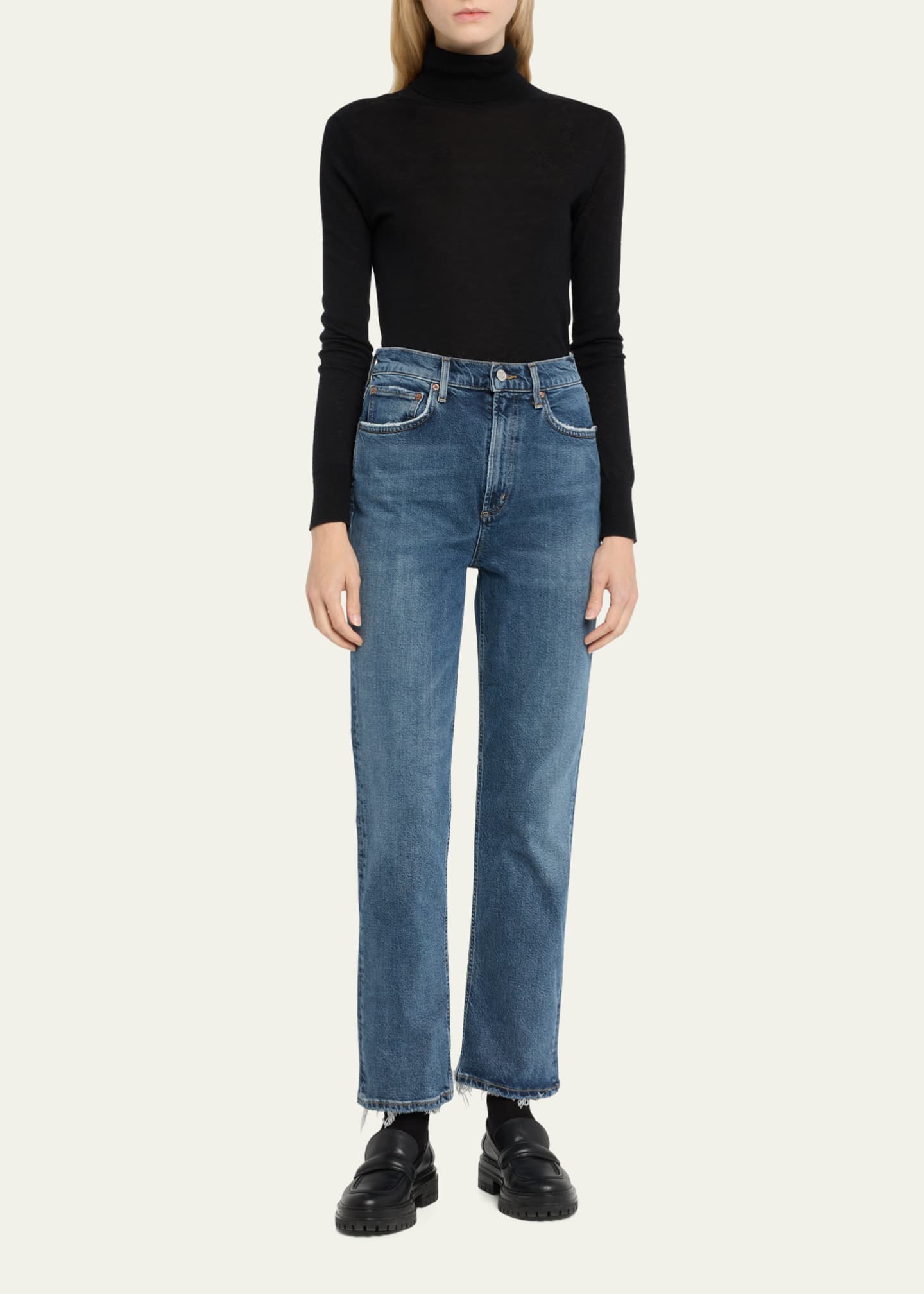 AGOLDE High Rise Stovepipe Jeans - Bergdorf Goodman