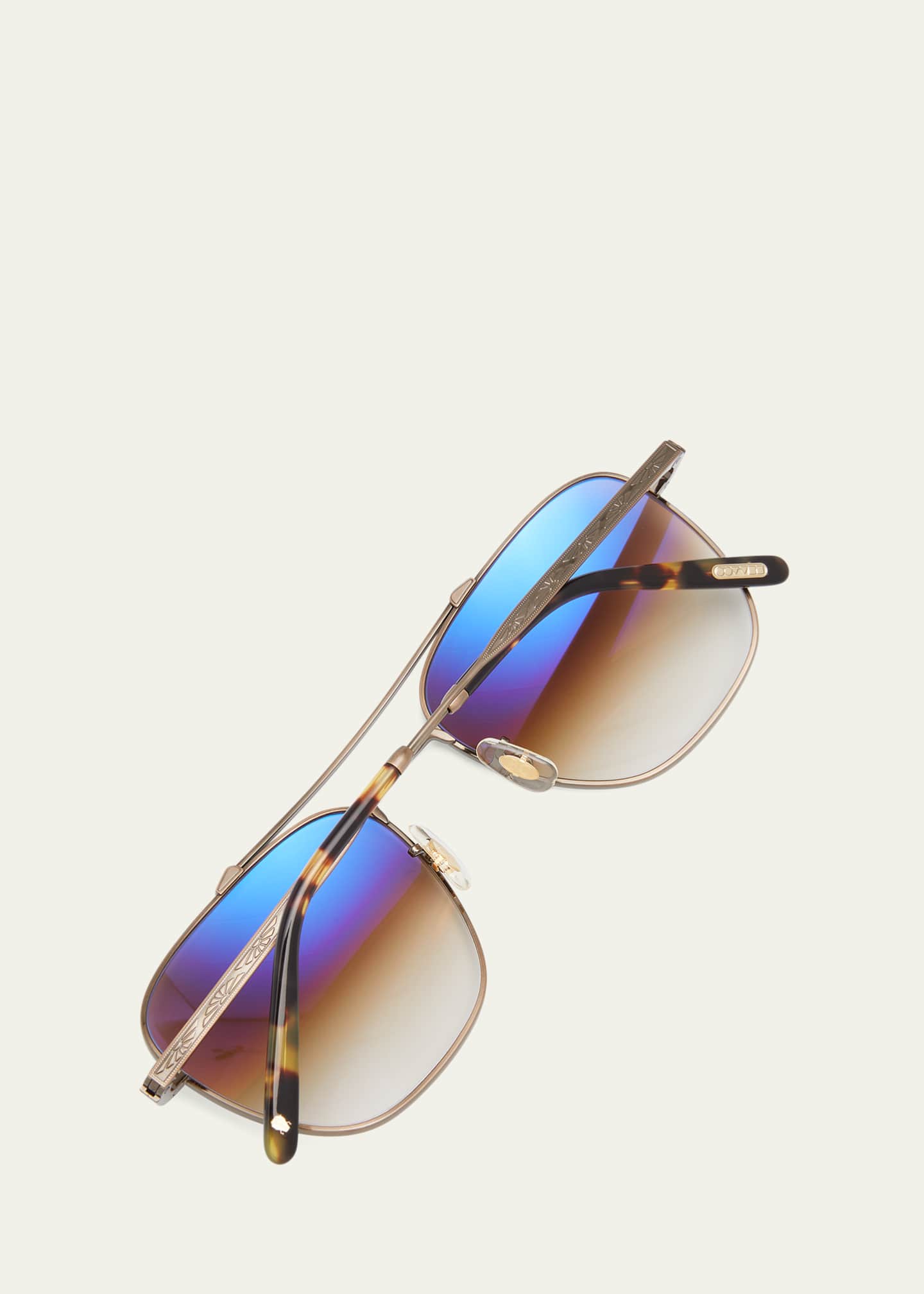 Oliver Peoples Men s Double Bridge Titanium Square Sunglasses