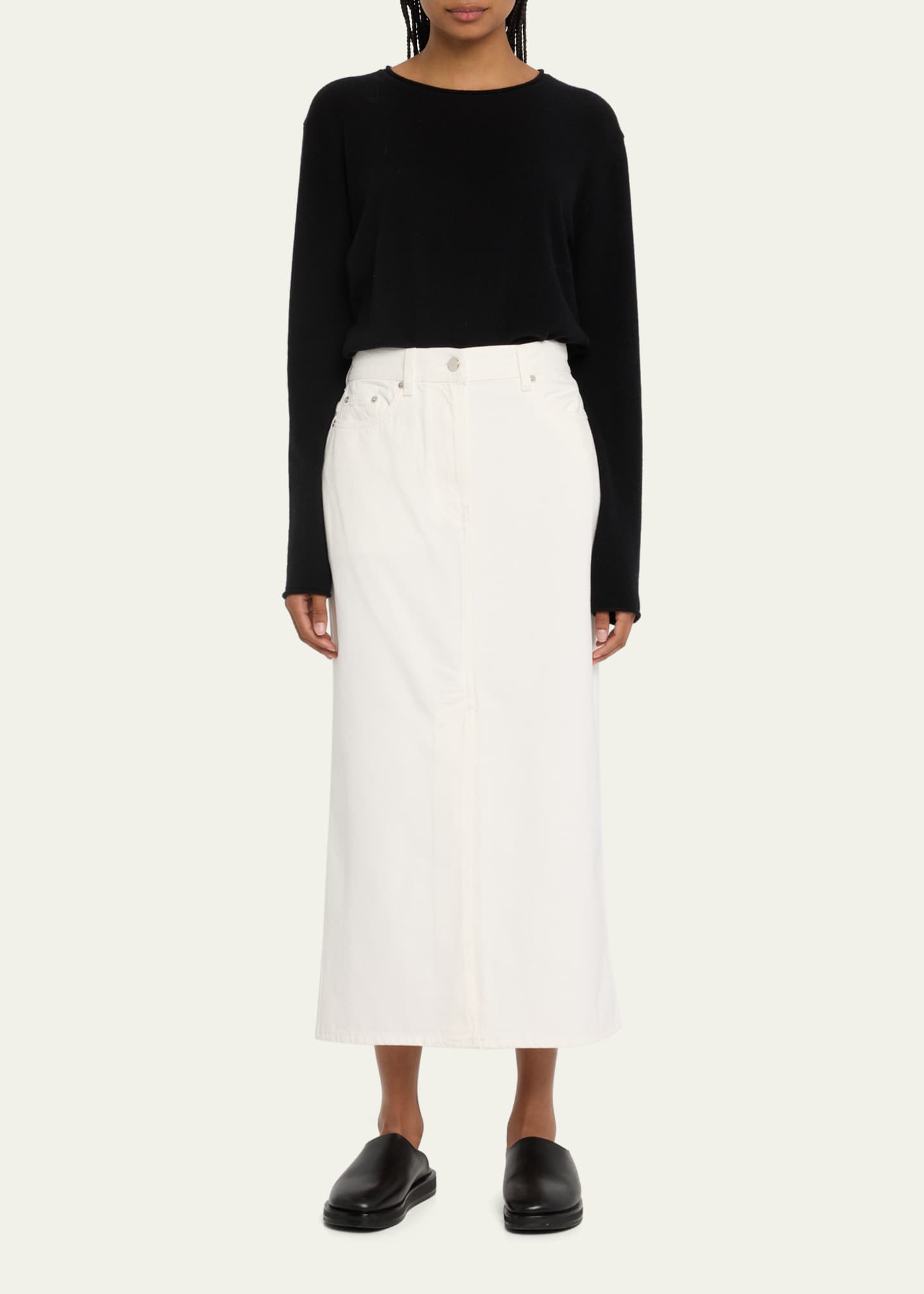 Loulou Studio Rona Denim Long Skirt Image 2 of 5