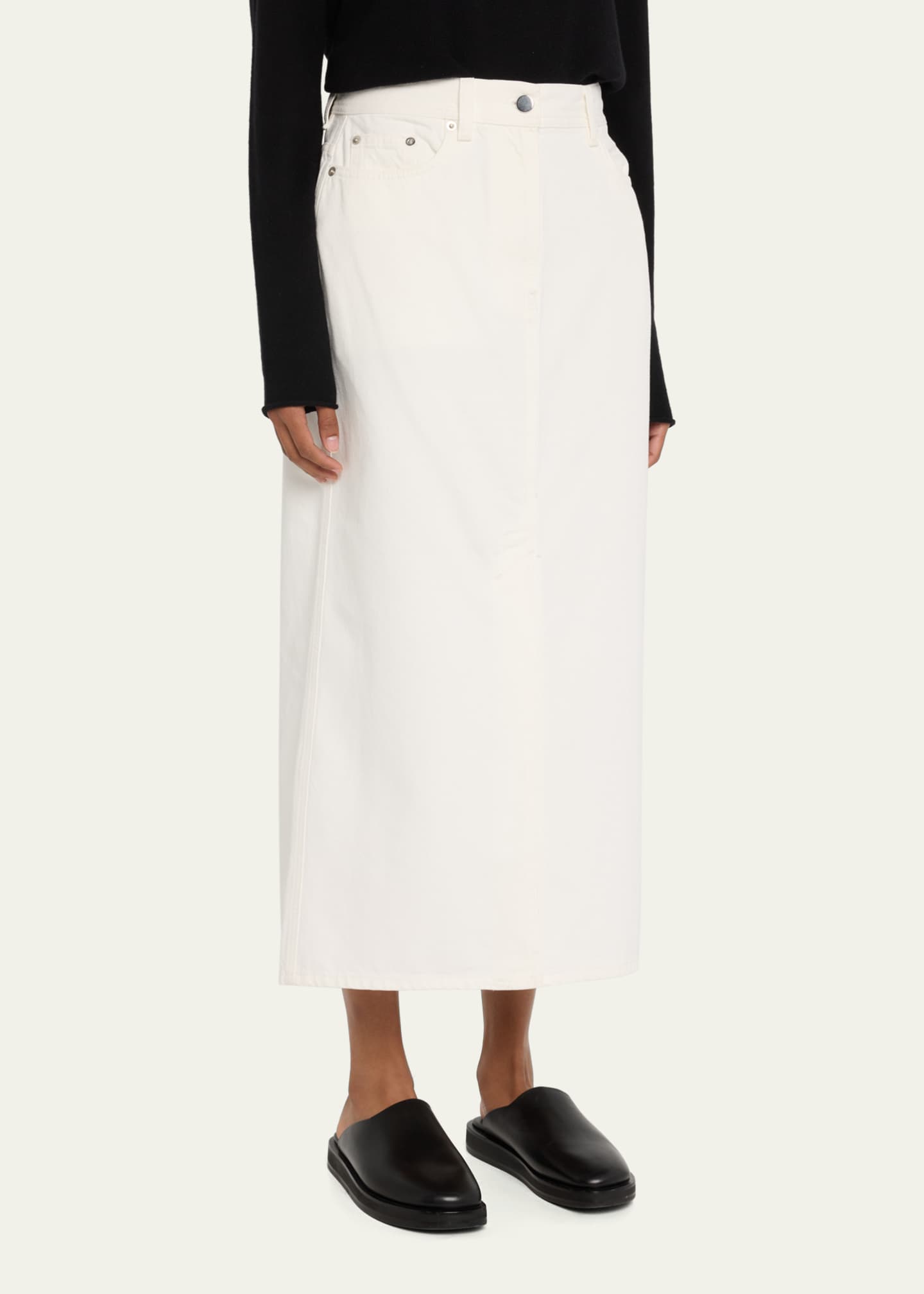 Loulou Studio Rona Denim Long Skirt Image 4 of 5