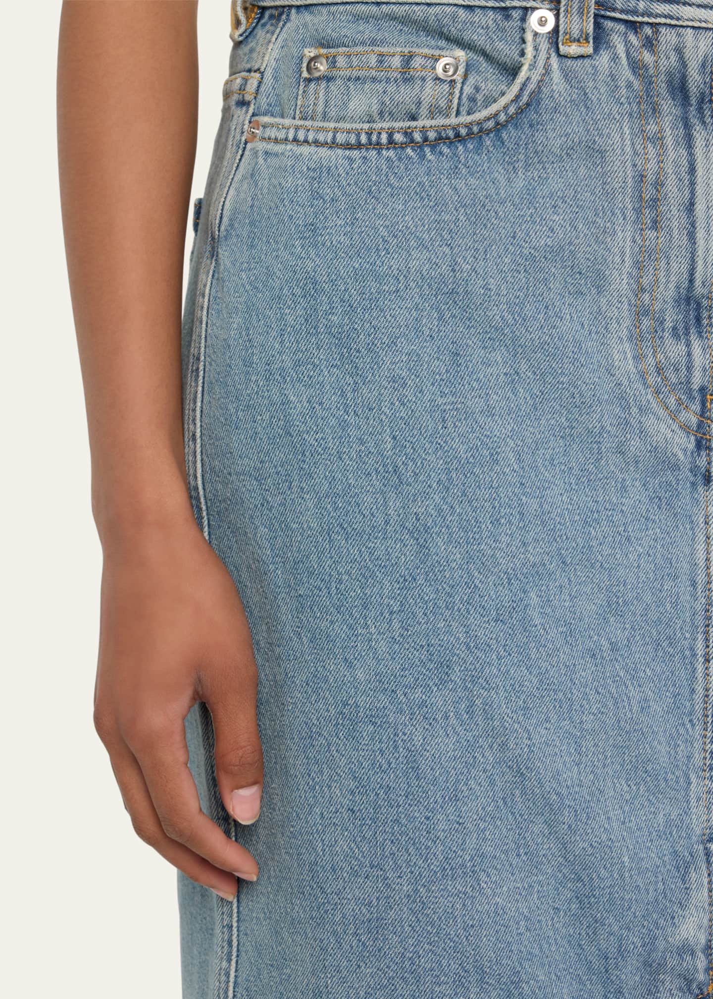 Loulou Studio Rona Denim Long Skirt Image 5 of 5
