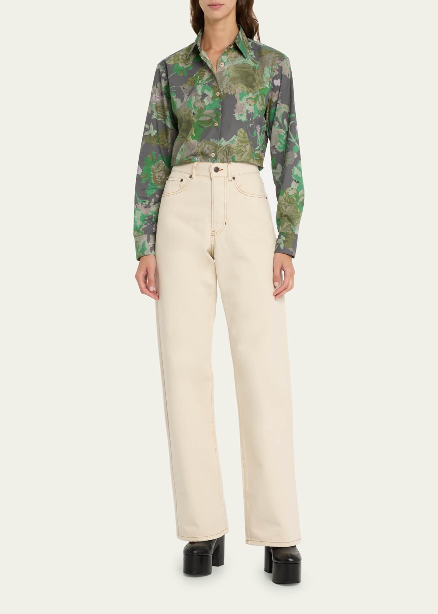Dries Van Noten Peyton Denim Straight Leg Pants - Bergdorf Goodman