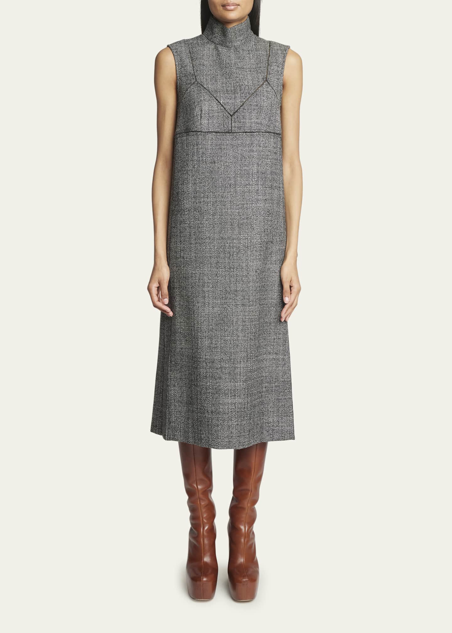 Dries Van Noten Daras Bra Cutout Wool Midi Dress - Bergdorf Goodman
