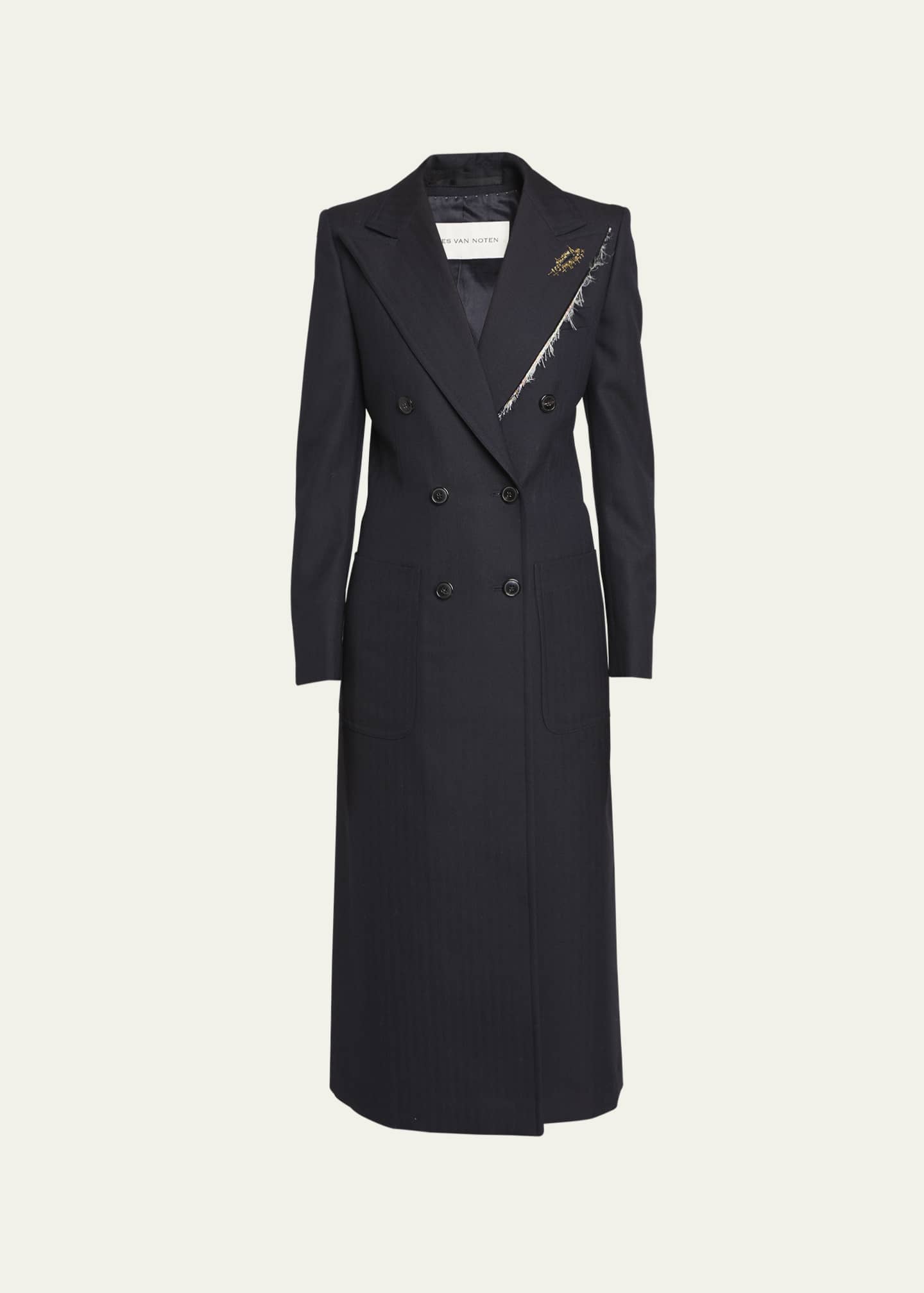Dries Van Noten Rylee Long Embellished Wool Overcoat - Bergdorf