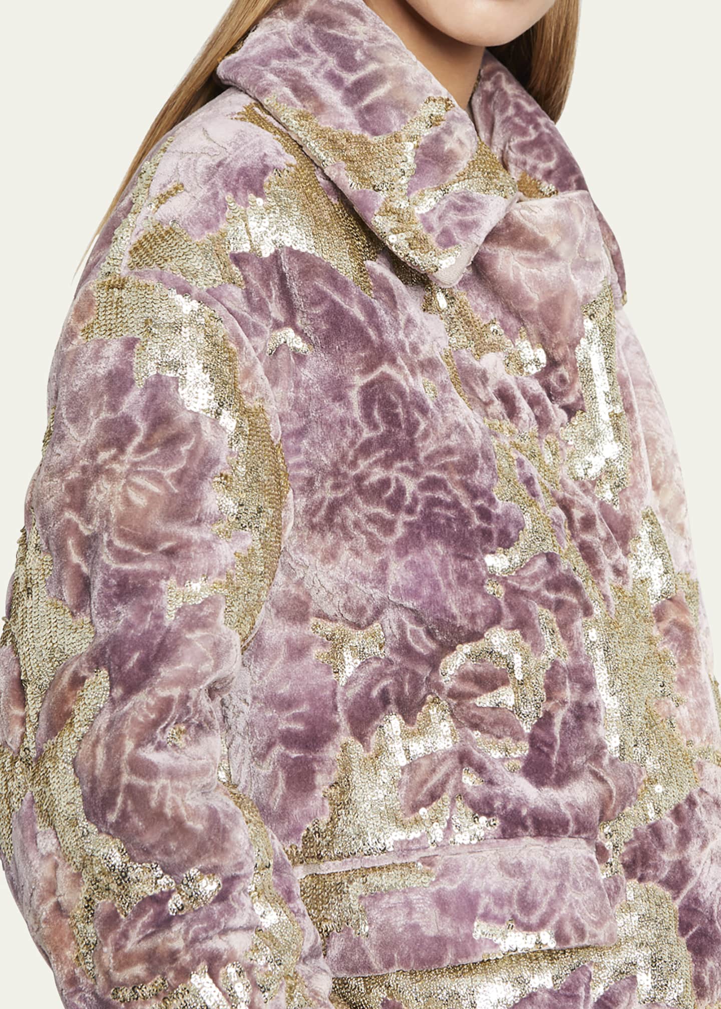 Dries Van Noten Vondi Embroidered Sequin Floral Shirt Jacket - Bergdorf ...