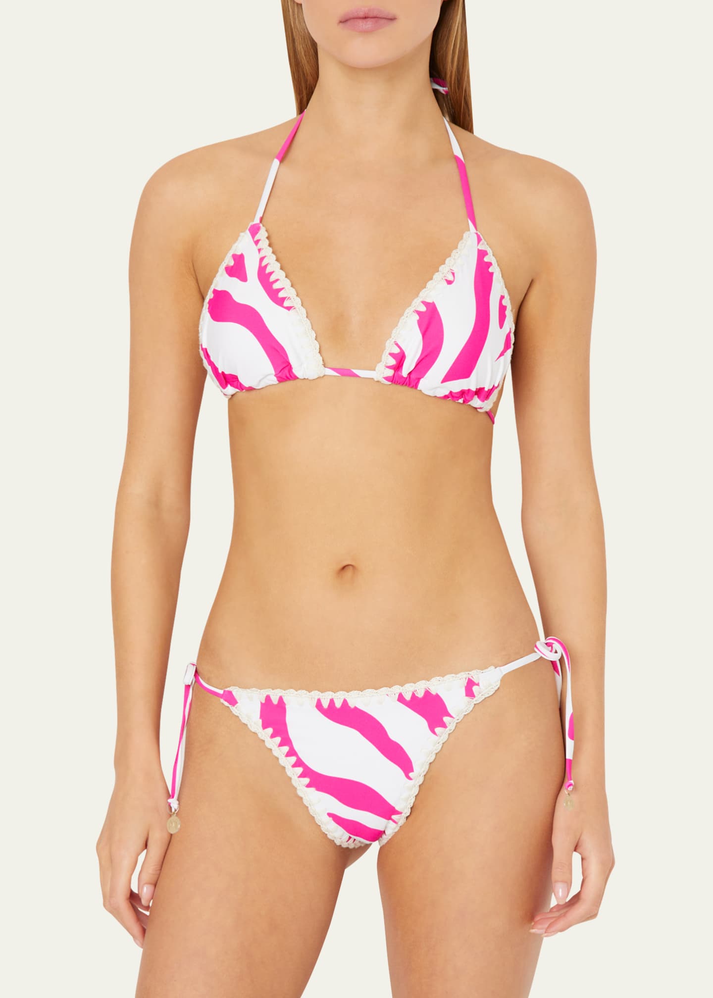 Crochet trim triangle bikini new arrivals