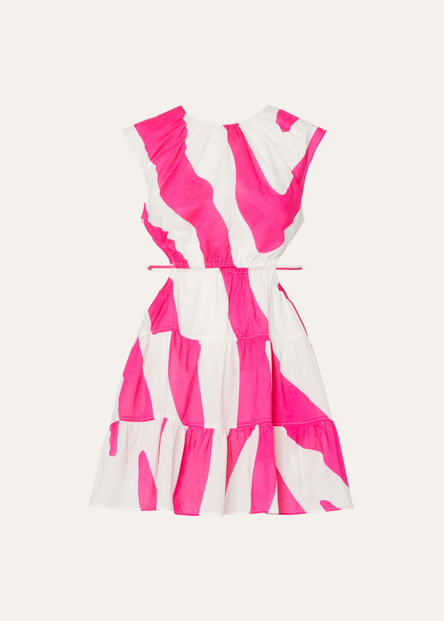 Milly Cabana Olen Zebra-Print Cotton Voile Mini Dress - Bergdorf Goodman
