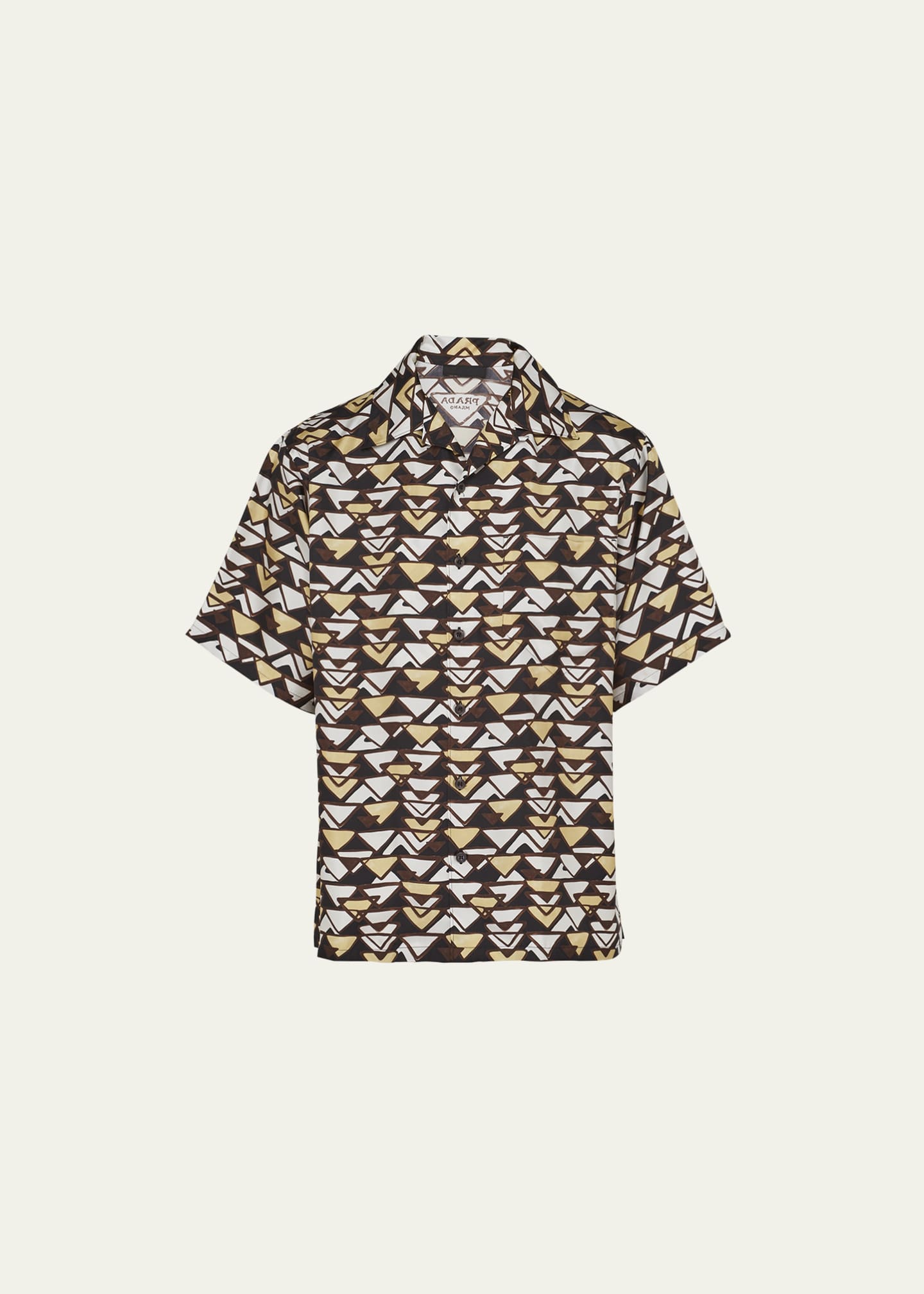 Prada graphic-print silk shirt - Neutrals