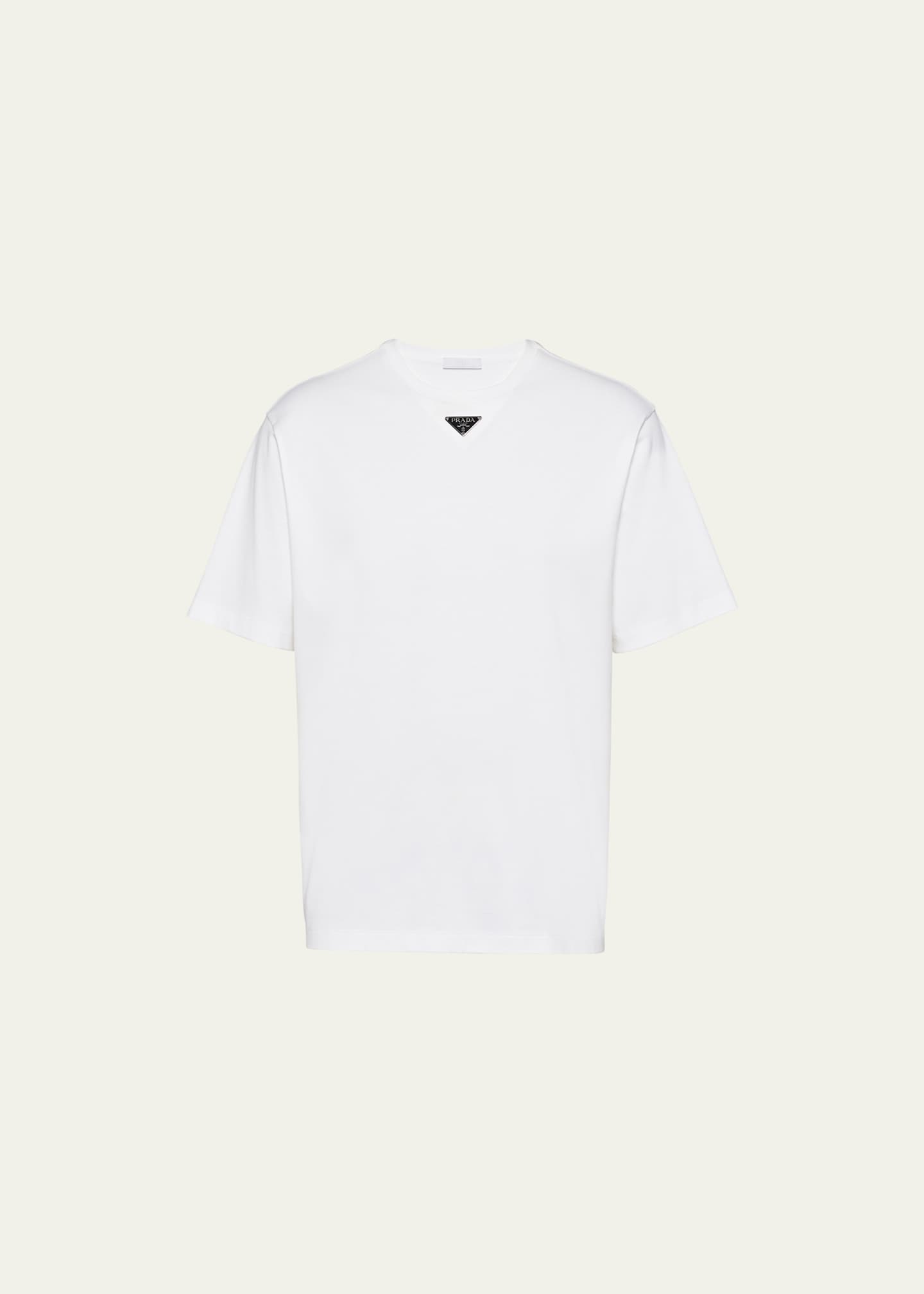 Camiseta Prada basica com logo em placa