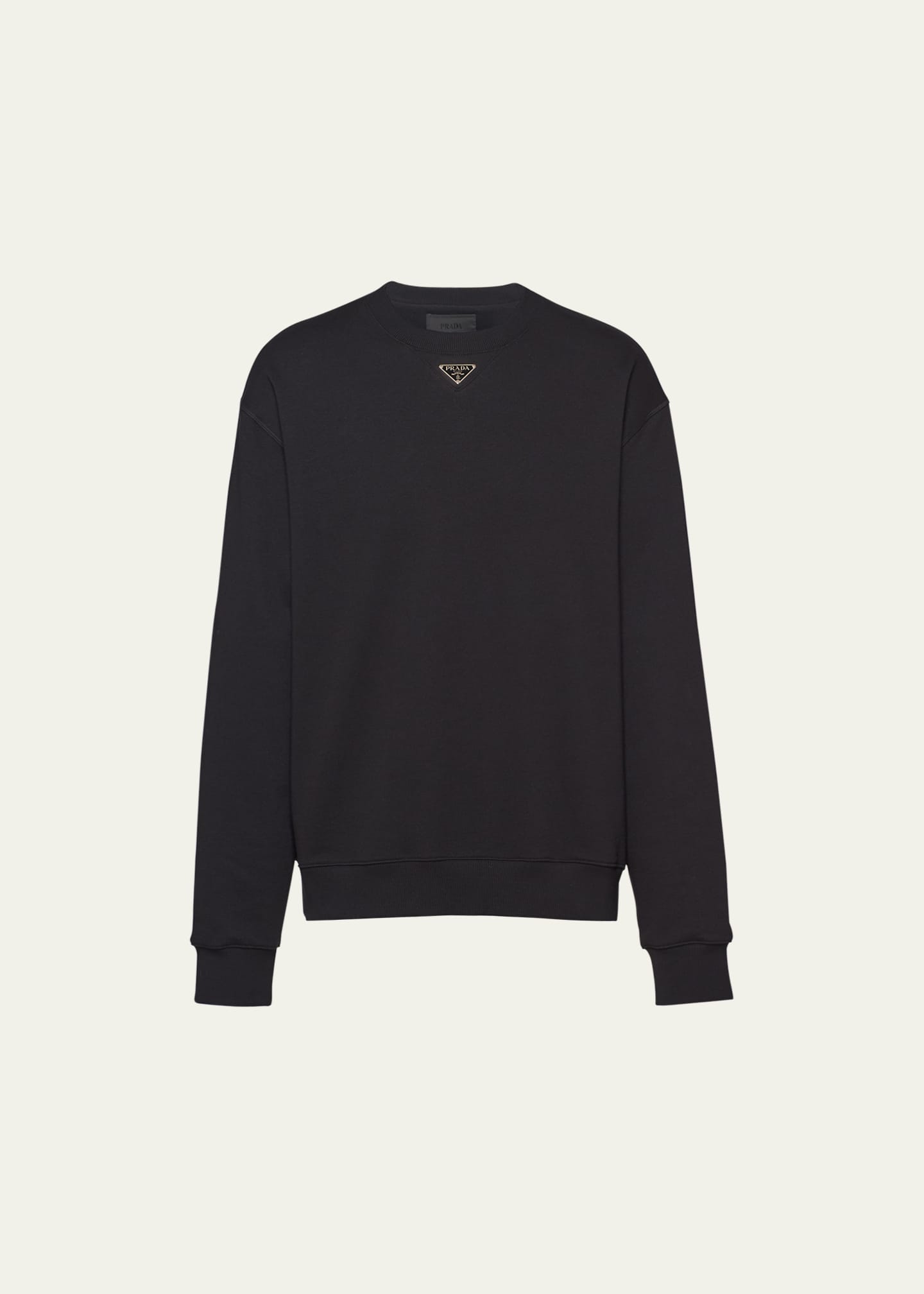 Prada Men s Terry Triangle Logo Sweatshirt Bergdorf Goodman