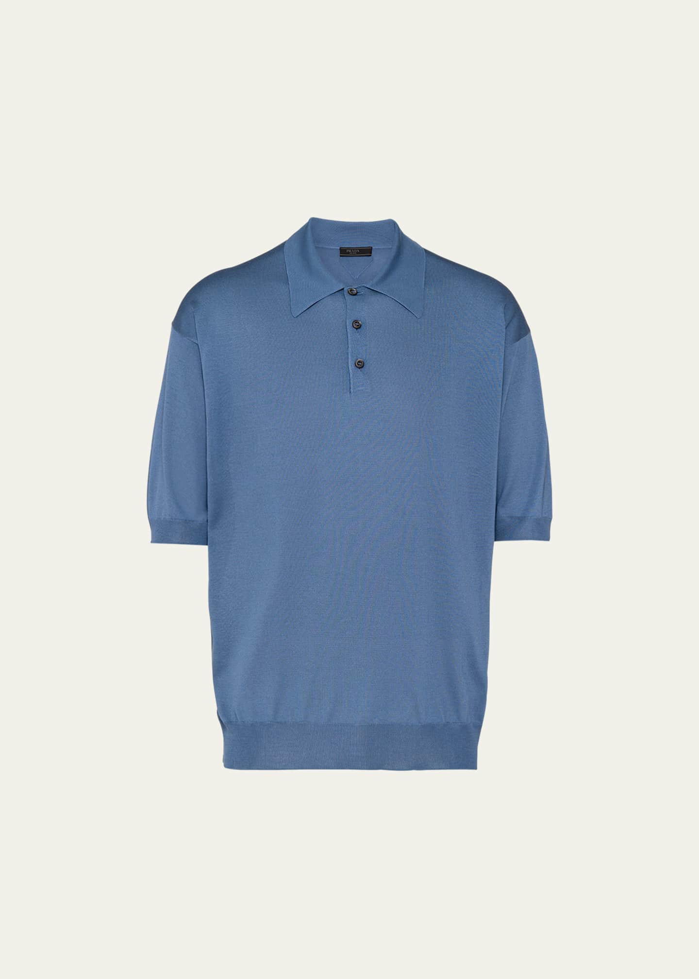 Prada silk short-sleeve polo shirt - Neutrals