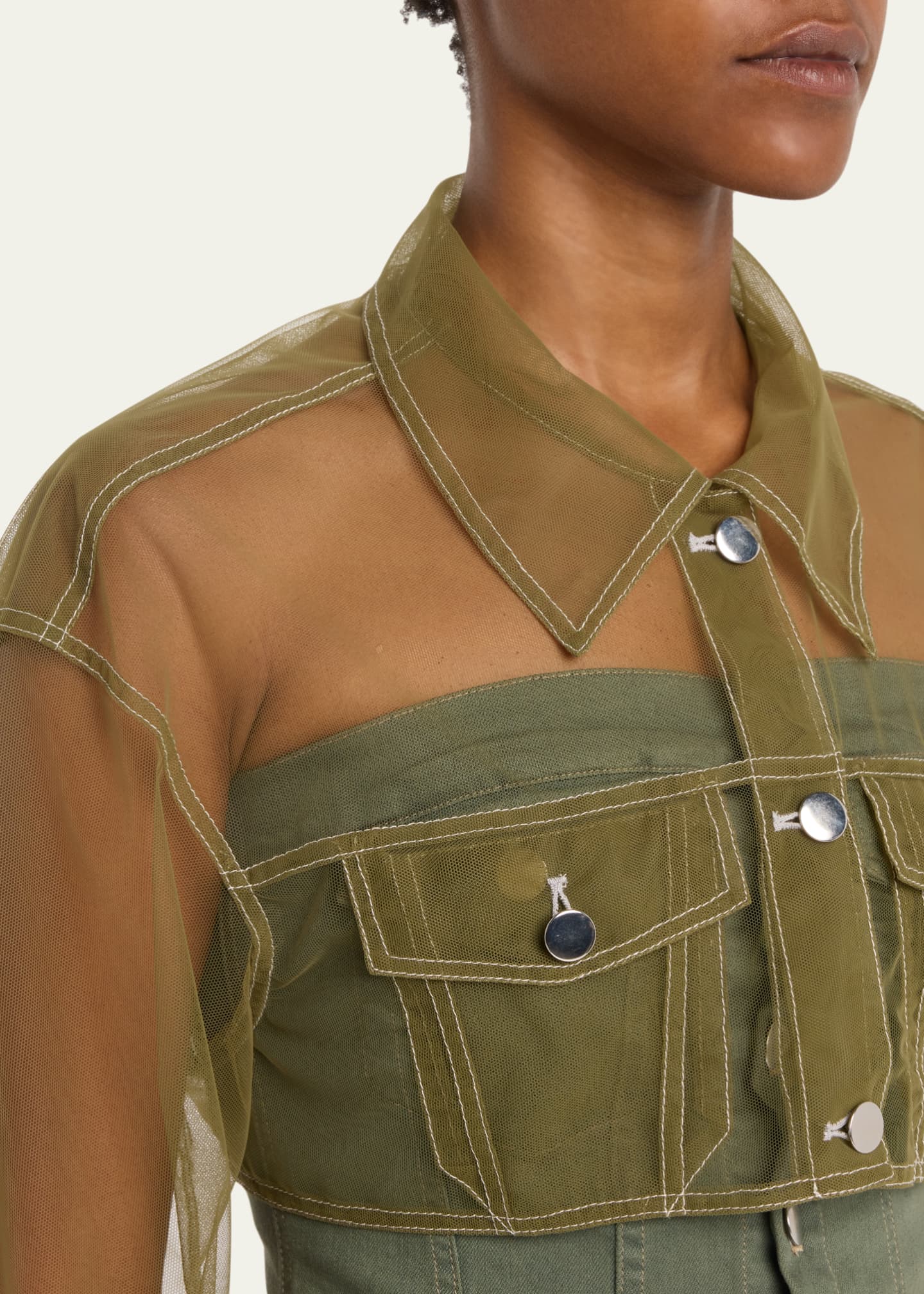 Act No1 Tulle Cropped Jacket Bergdorf Goodman