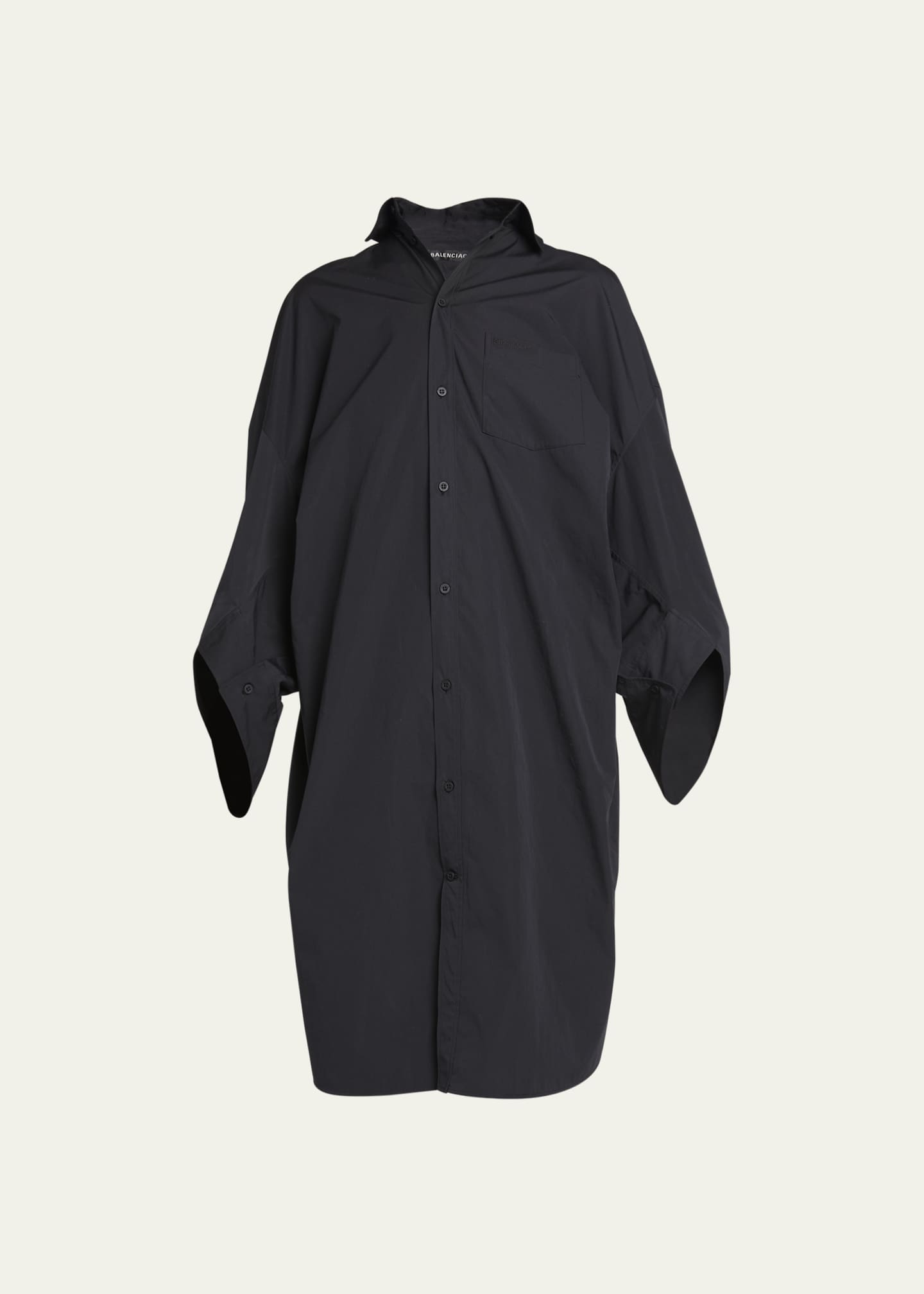 Balenciaga Logo Embroidered Poplin Swing Dress Bergdorf Goodman