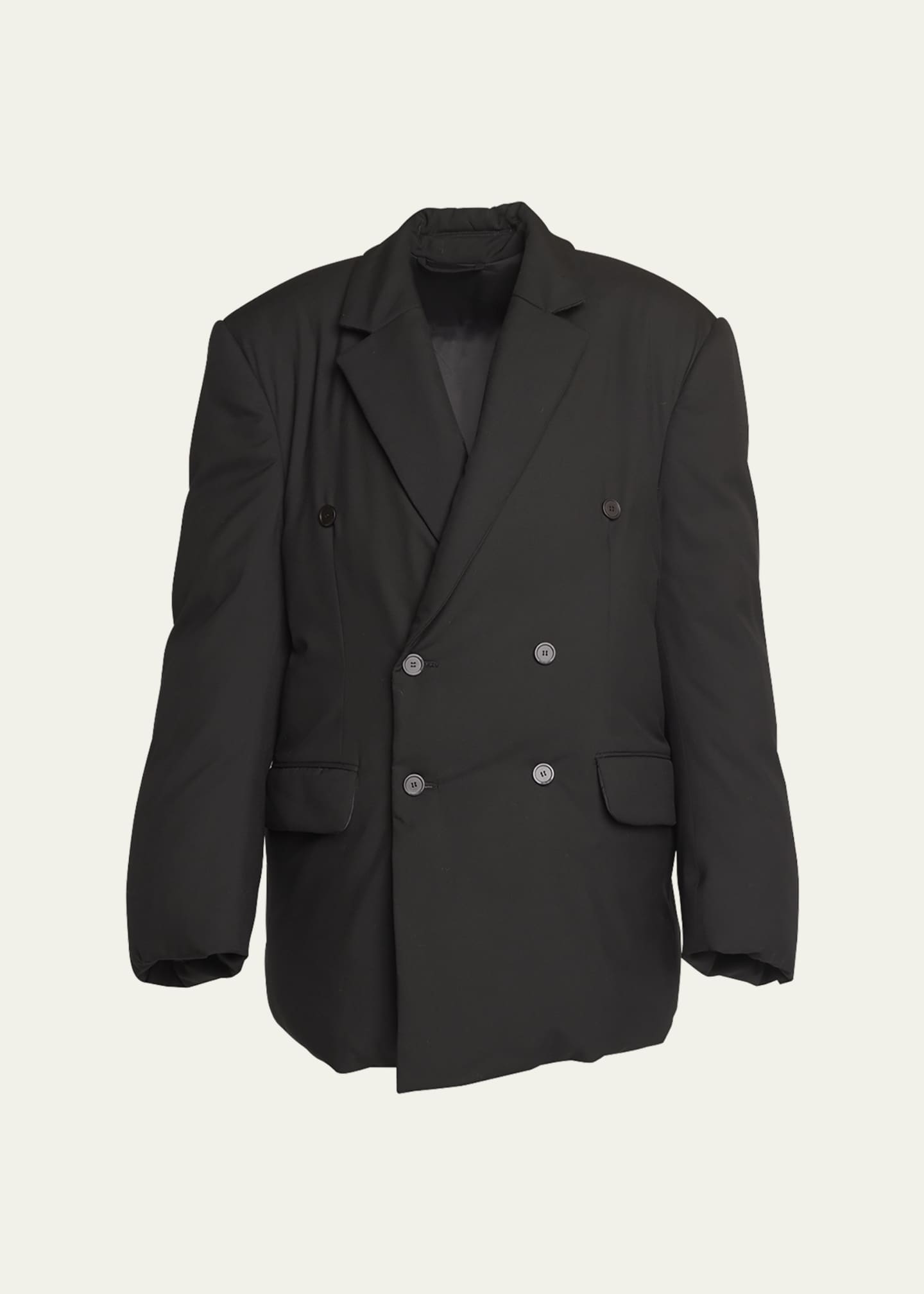 Balenciaga Double-Breast Padded Oversized Wool Jacket