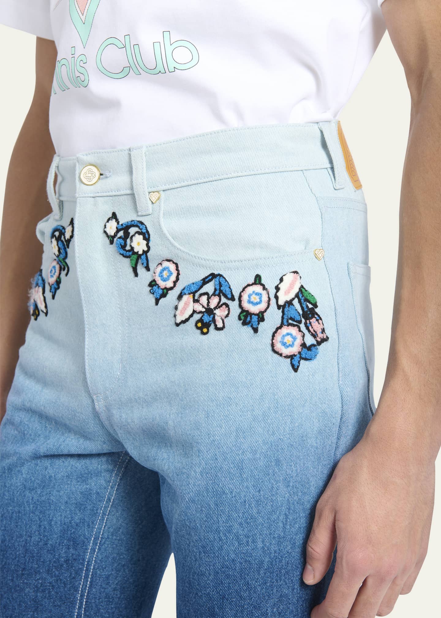 Blue embroidered jeans 2025