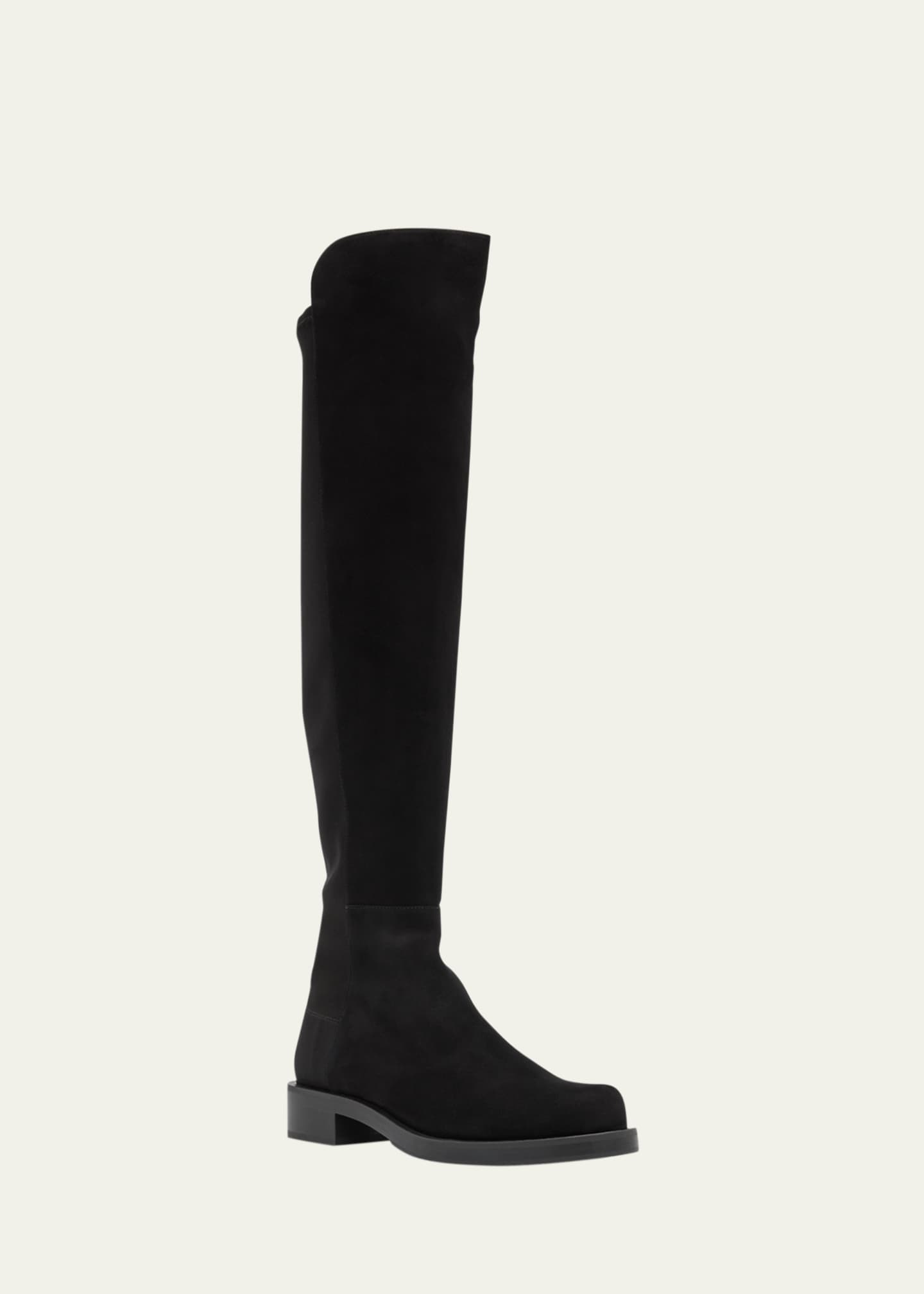 Stuart Weitzman Bold Suede Moto Over-The-Knee Boots Image 3 of 5