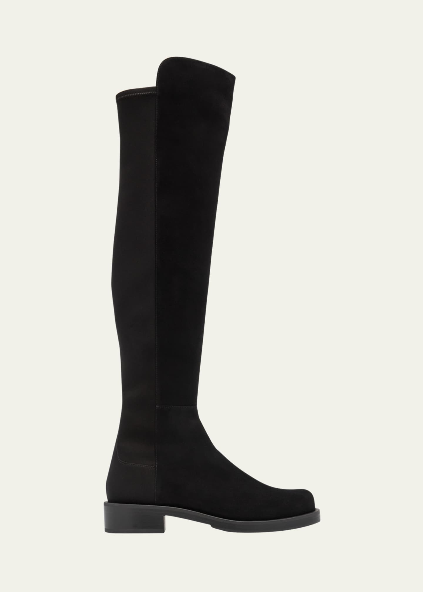 Stuart Weitzman Bold Suede Moto Over-The-Knee Boots Image 1 of 5