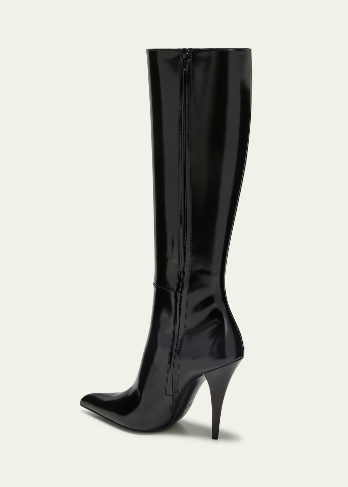 Saint laurent patent leather boots deals