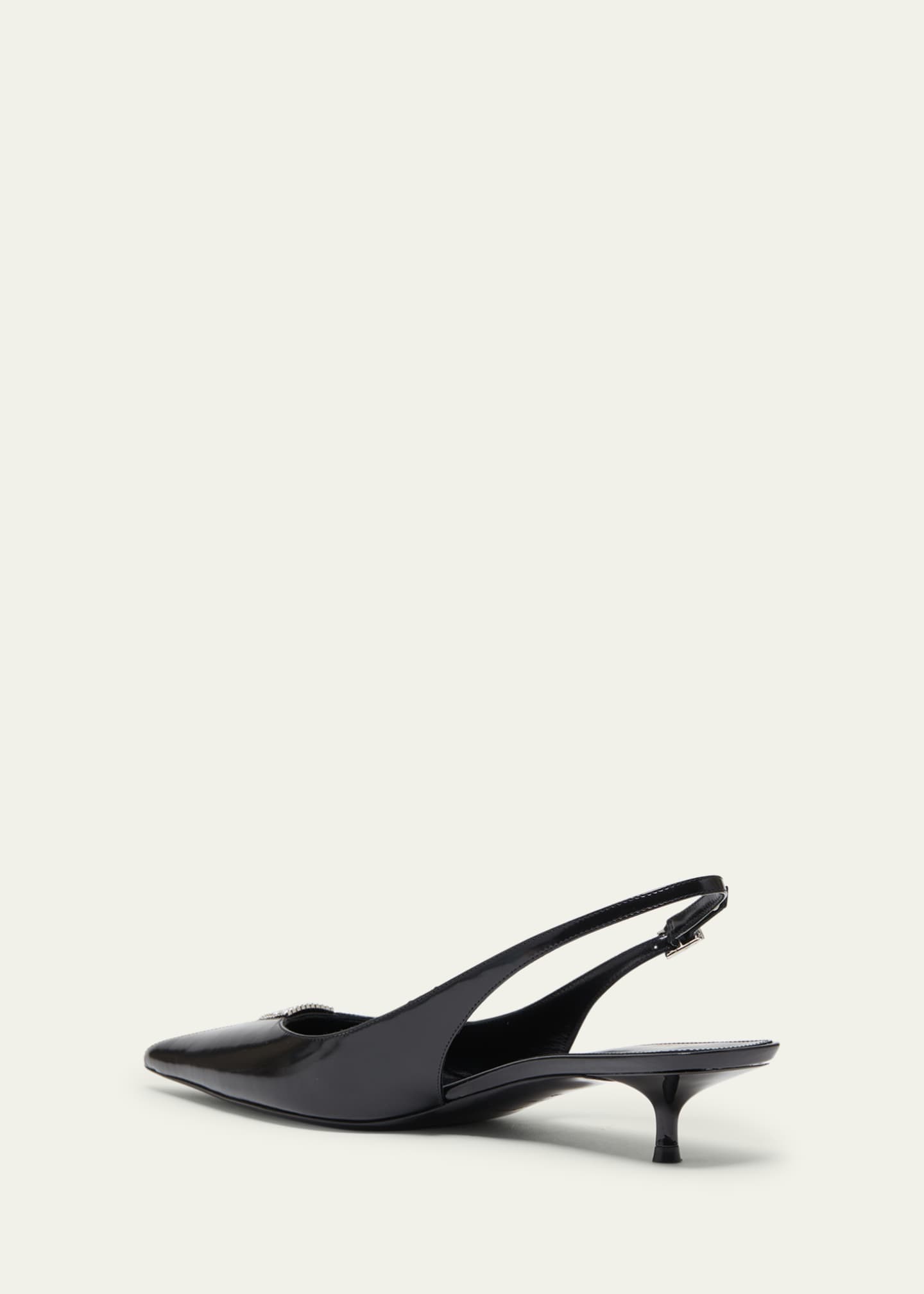 CHERISH Black Patent Slip-On Heels