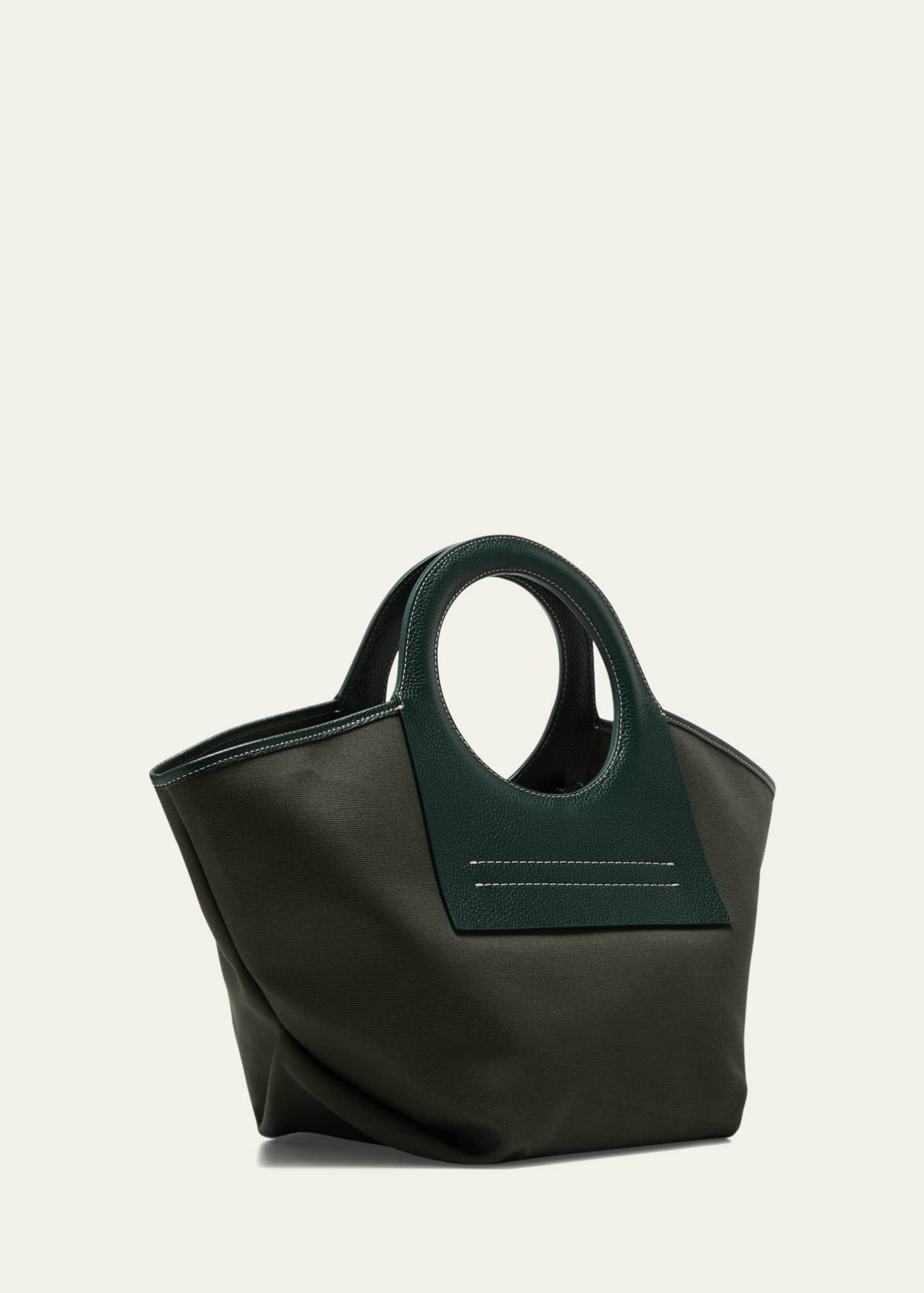 Cala small leather-trimmed canvas tote bag by Hereu