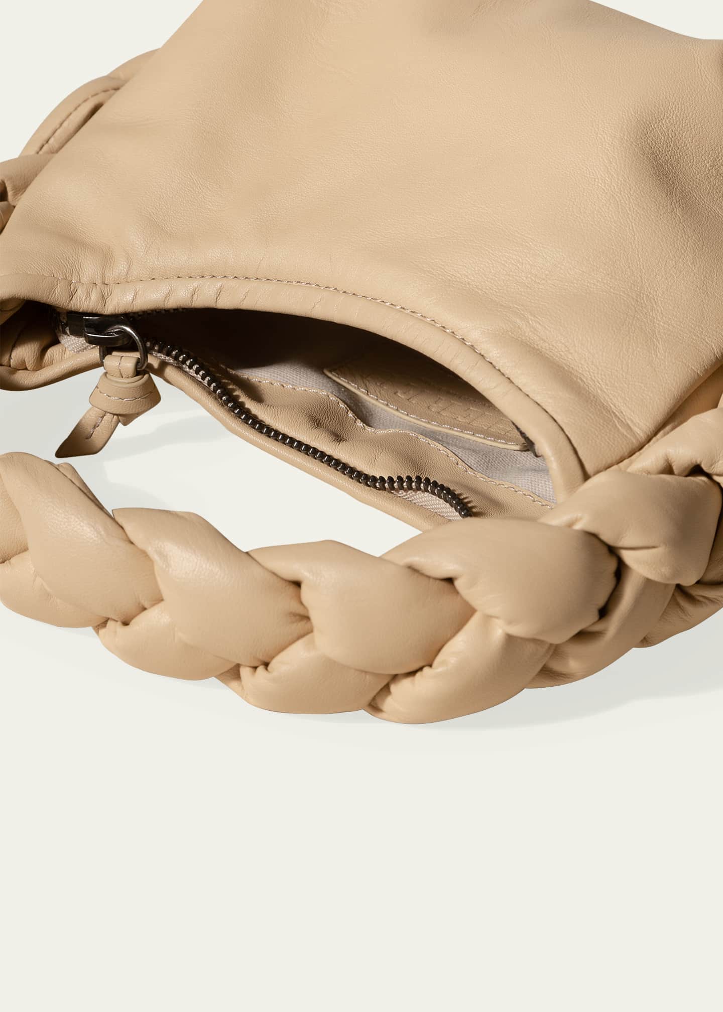 Hereu Espiga Mini Braided Handle Leather Tote Bag in Brown