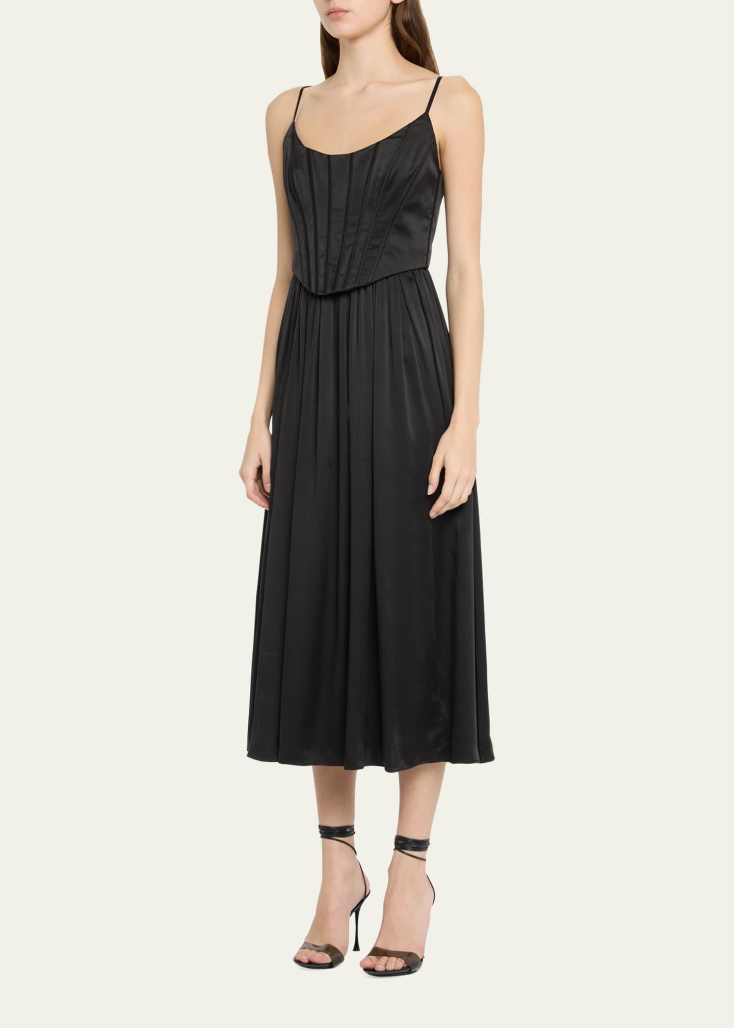 Zimmermann Silk Sleeveless Corset Midi Dress Bergdorf Goodman