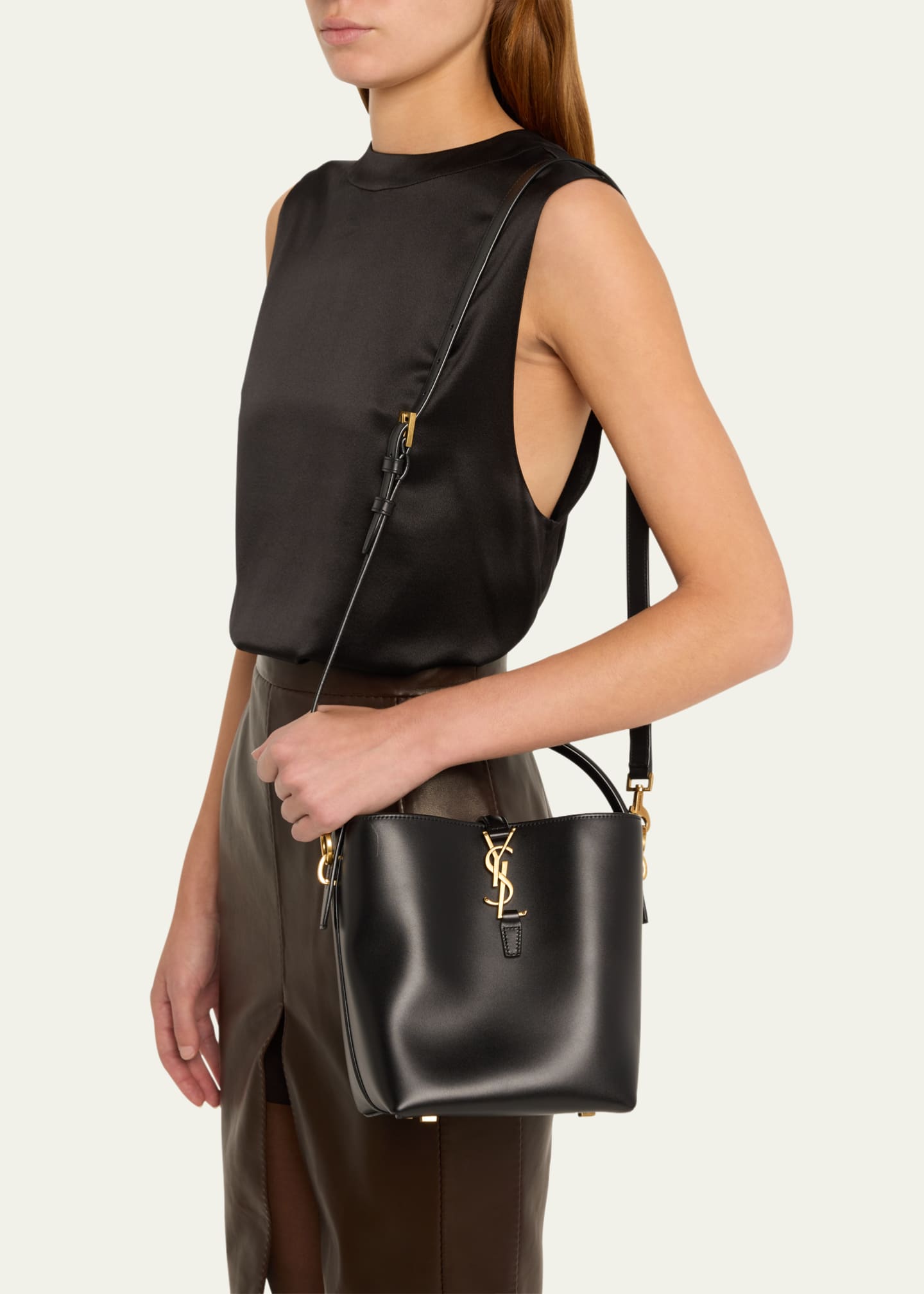 Saint Laurent Le 37 Small Leather Bucket Bag