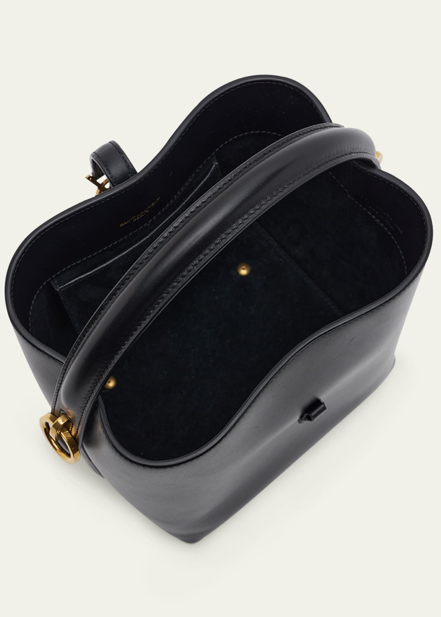 Le 37 Mini Leather Bucket Bag in Black - Saint Laurent