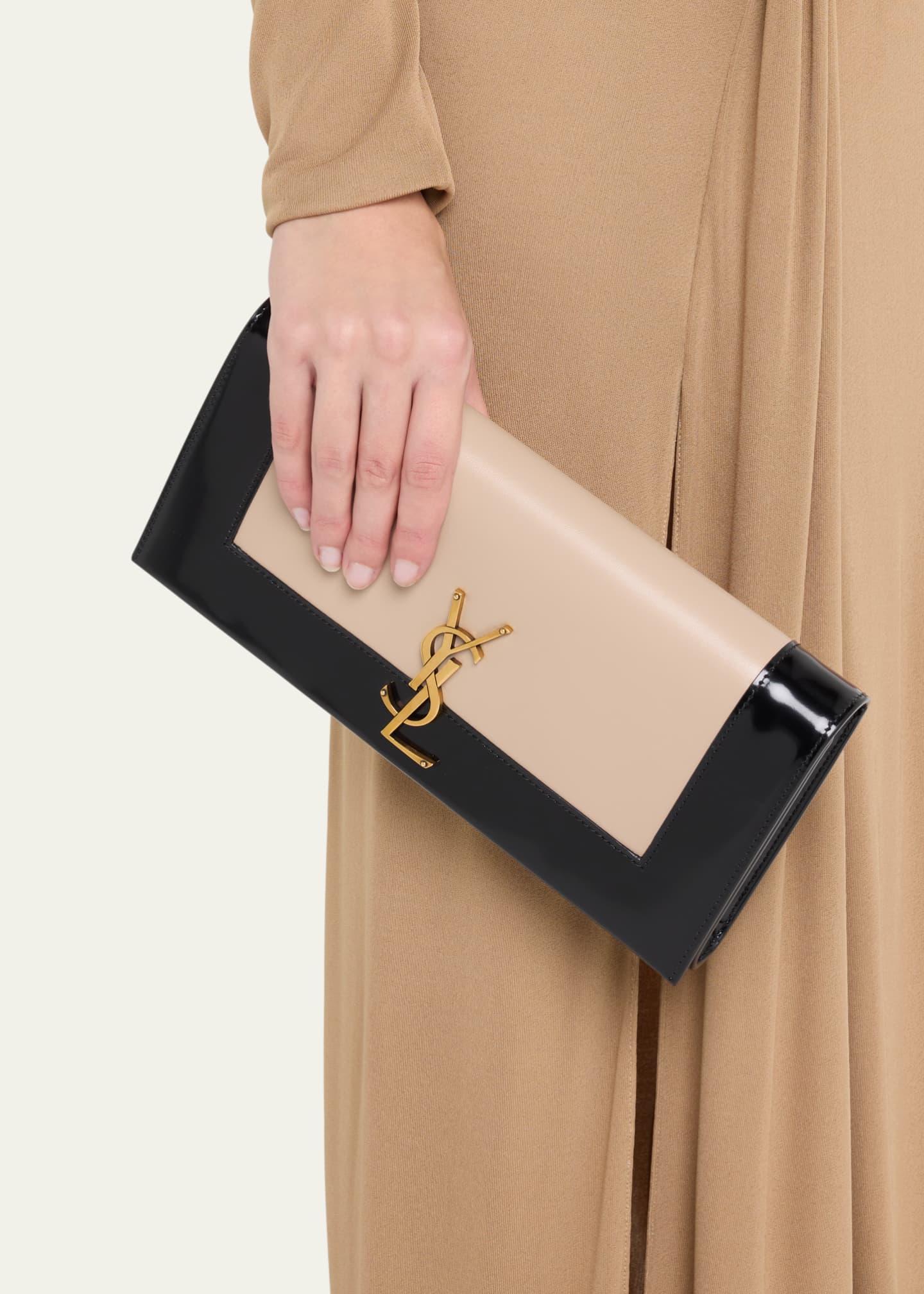 Saint Laurent Kate YSL Napa Leather Clutch Bag