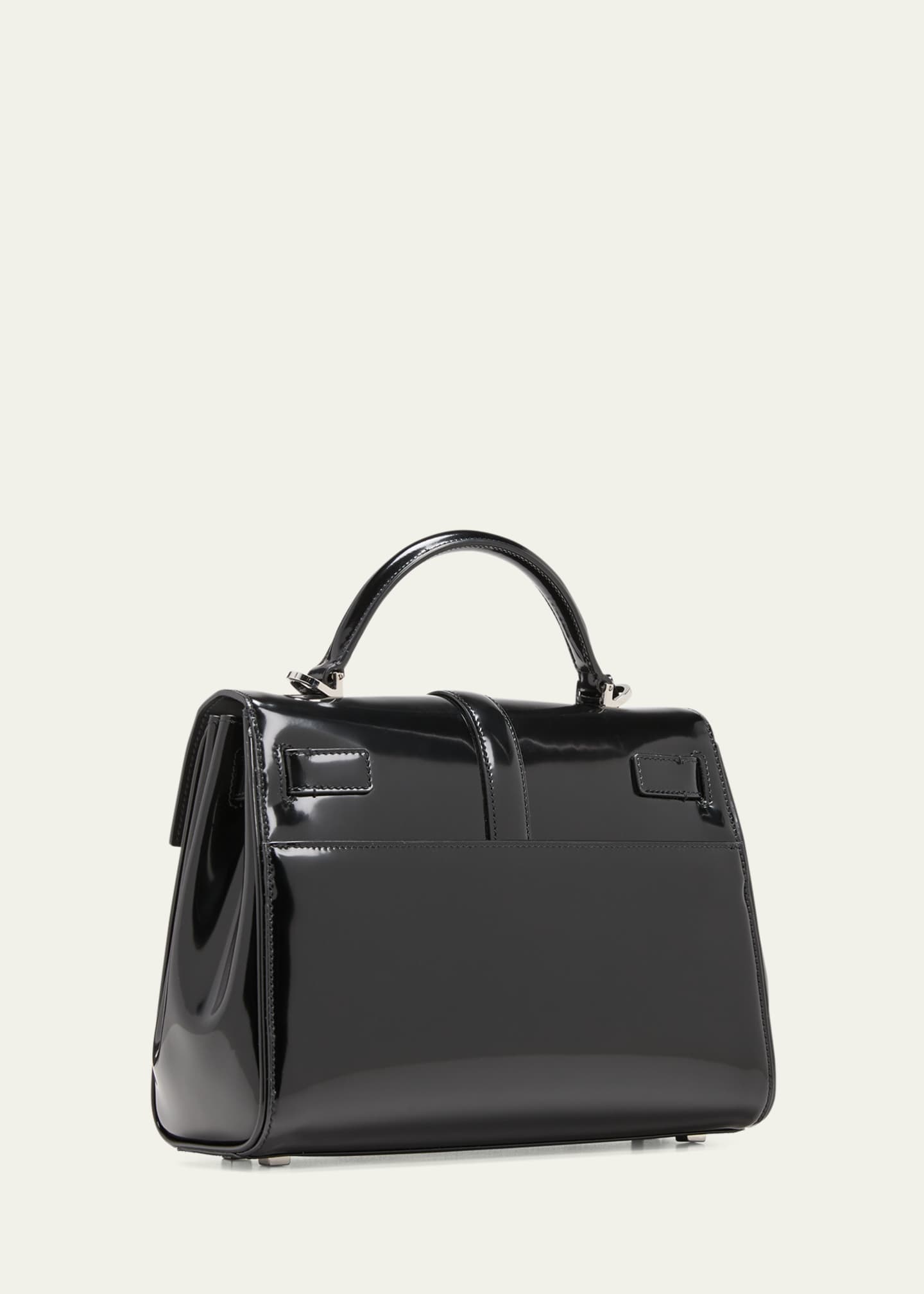 Saint Laurent Le Fermoir Top Handle Bag in Black