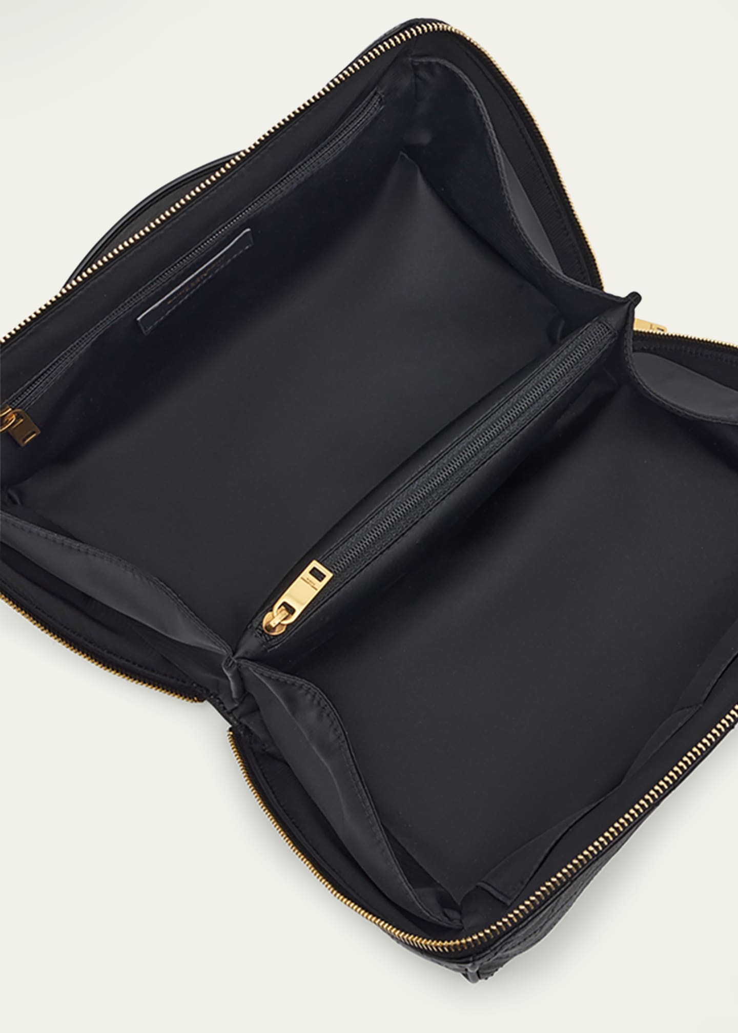 Saint Laurent Leather Toiletry Case - Black