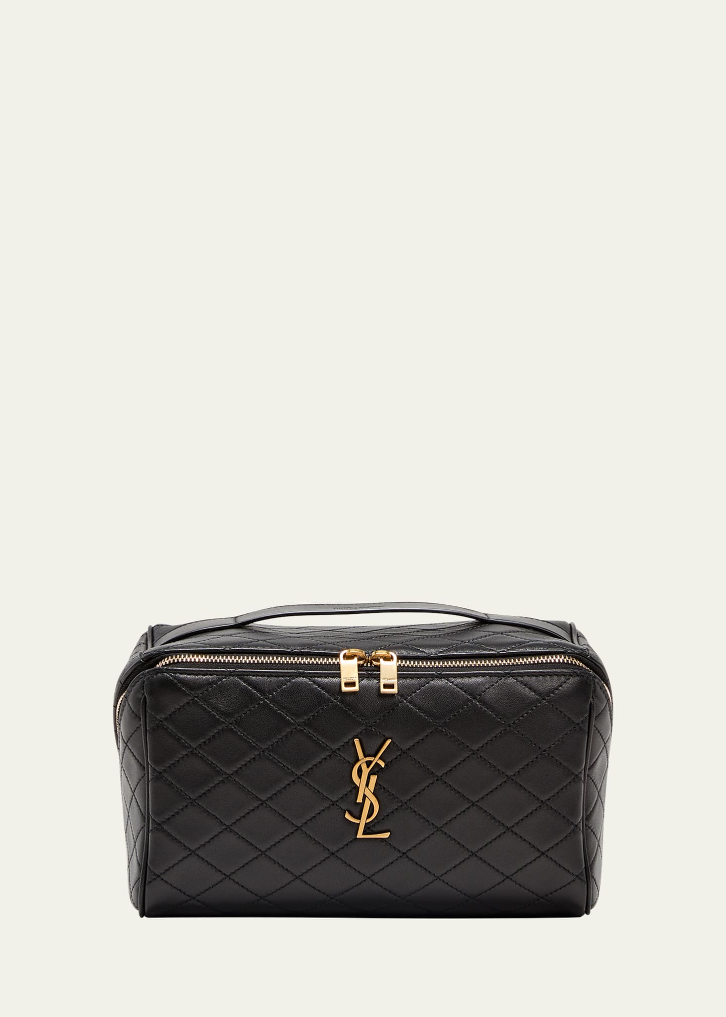 Saint Laurent YSL Quilted Leather Vanity Case