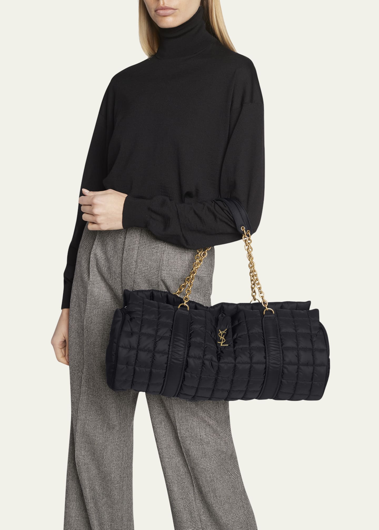 Saint Laurent YSL Monogram Quilted Envelope Clutch Bag - Bergdorf