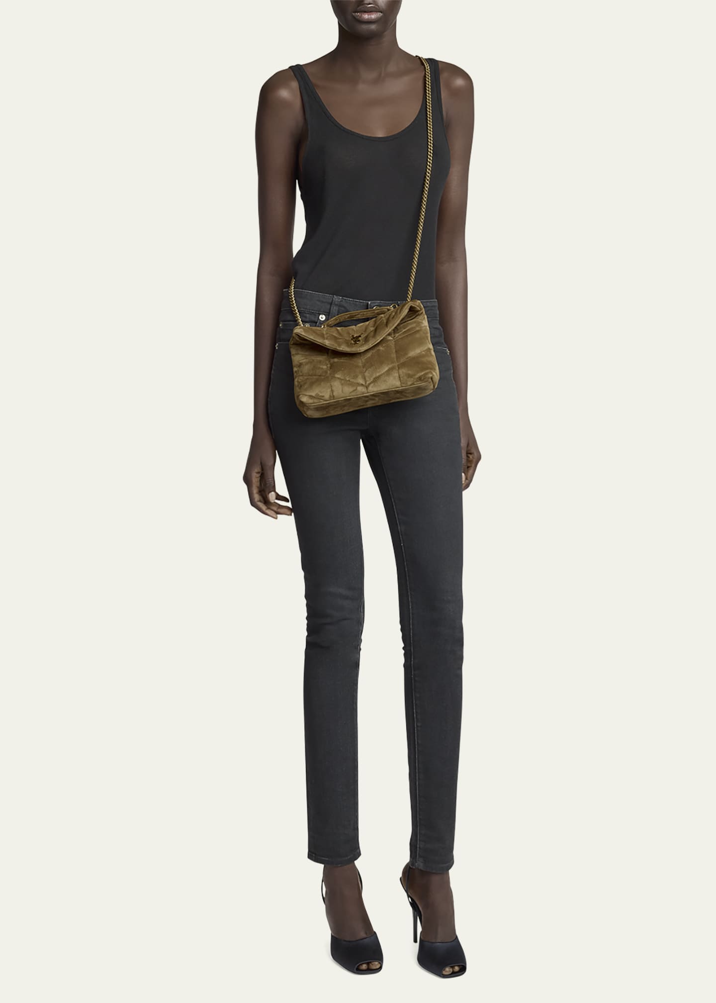 Saint Laurent Lou Puffer Toy YSL Crossbody Bag in Quilted Suede Image 6 of 6