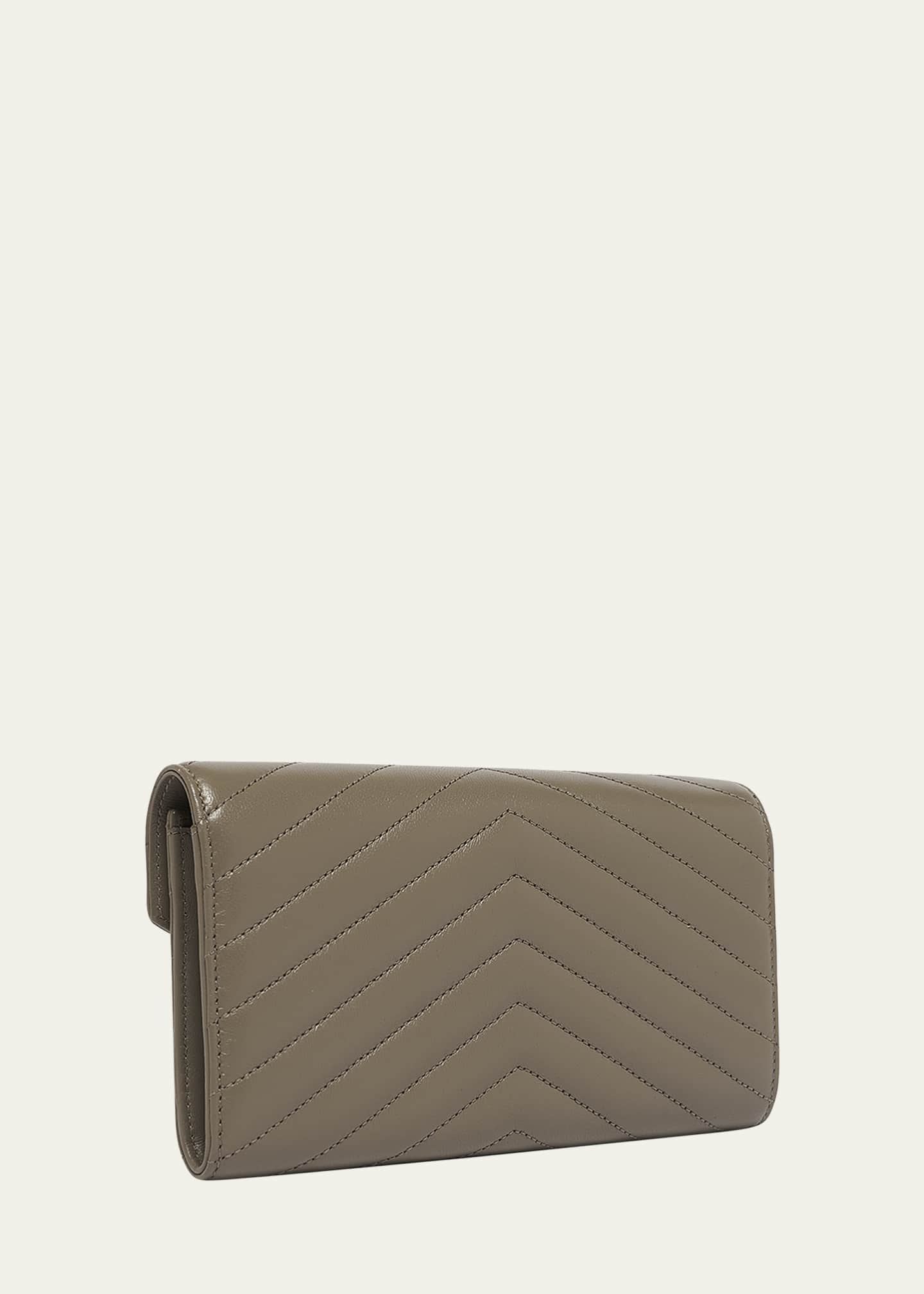 Saint Laurent YSL Monogram Large Envelope Flap Wallet in Smooth Leather Image 3 of 5