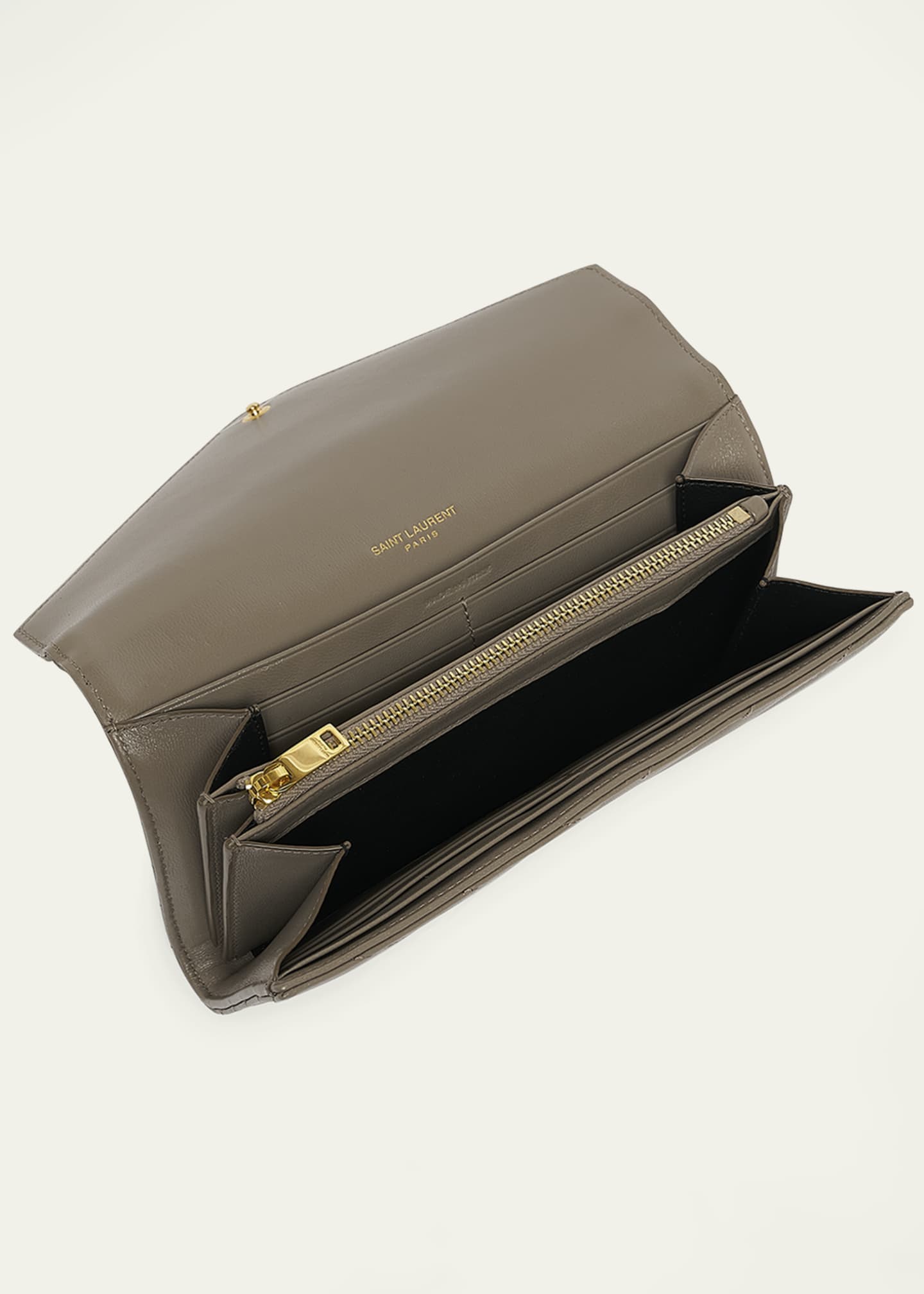 Saint Laurent YSL Monogram Large Envelope Flap Wallet in Smooth Leather Image 4 of 5