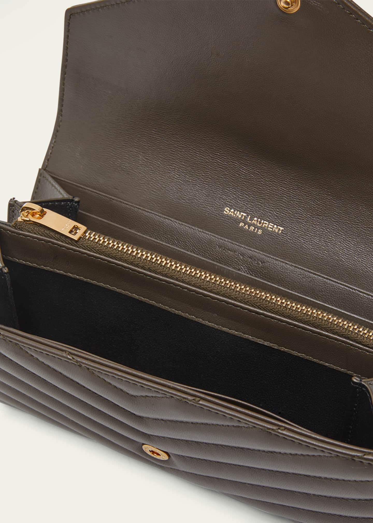 Saint Laurent YSL Monogram Large Envelope Flap Wallet in Smooth Leather Image 4 of 5