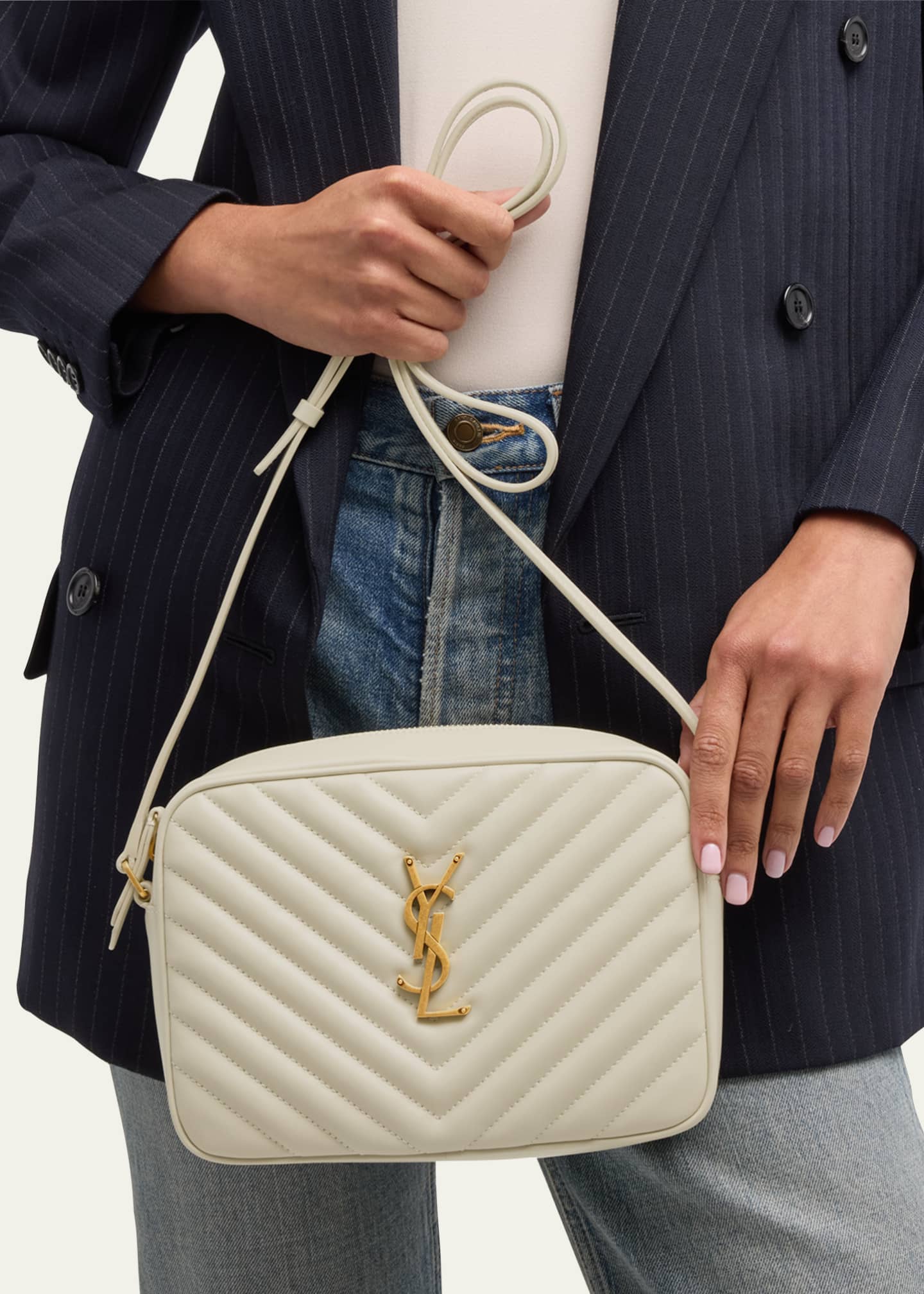Saint Laurent Lou Medium YSL Camera Bag with Pocket in Quilted Leather Image 2 of 6