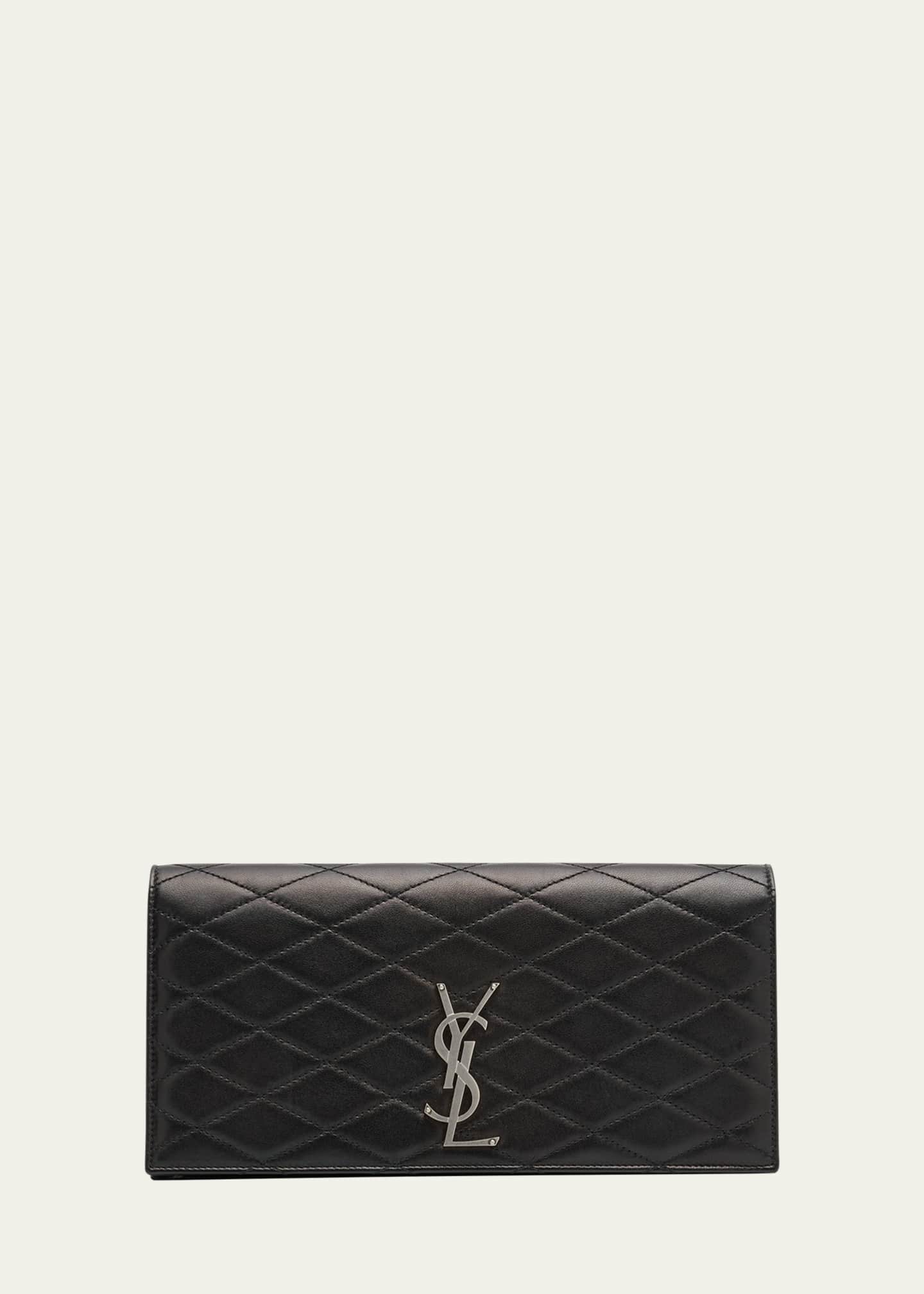 Saint Laurent Kate Ysl Quilted Leather Clutch Bag