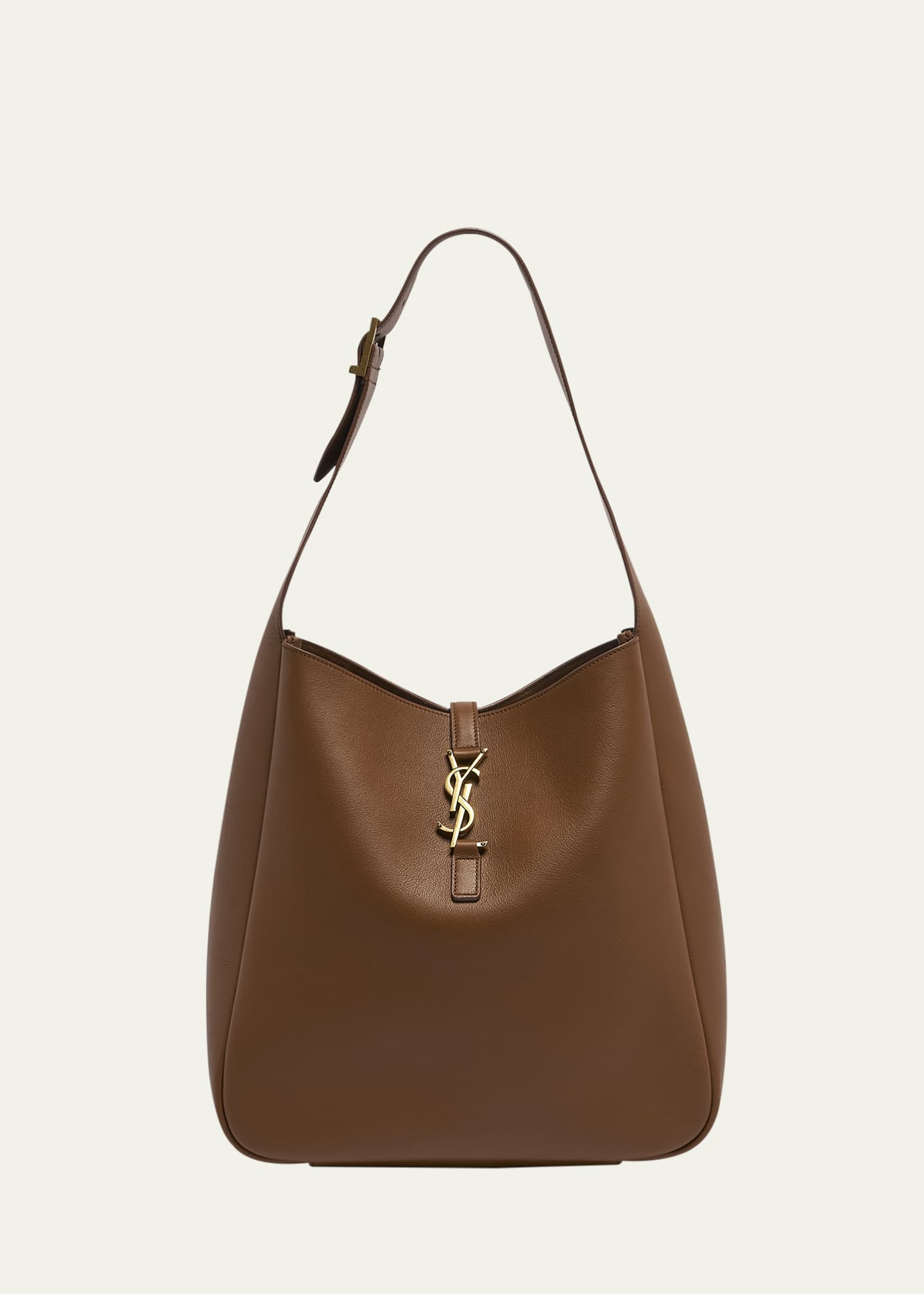 Saint Laurent Le 5 A 7 Large Shoulder Bucket Bag in Smooth Leather