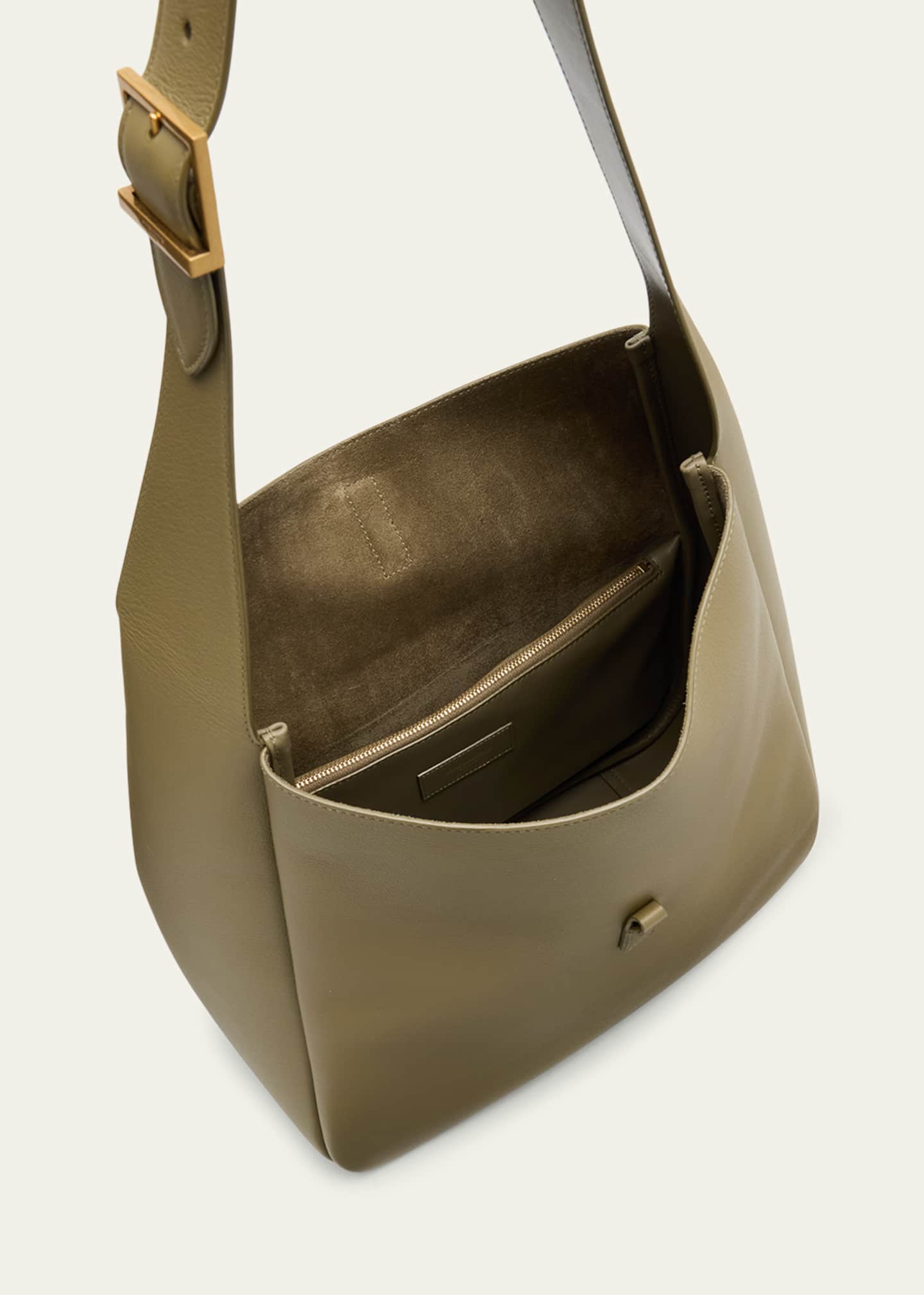 Saint Laurent Le 5A7 Large YSL Shoulder Hobo Bag in Smooth Leather Image 4 of 5