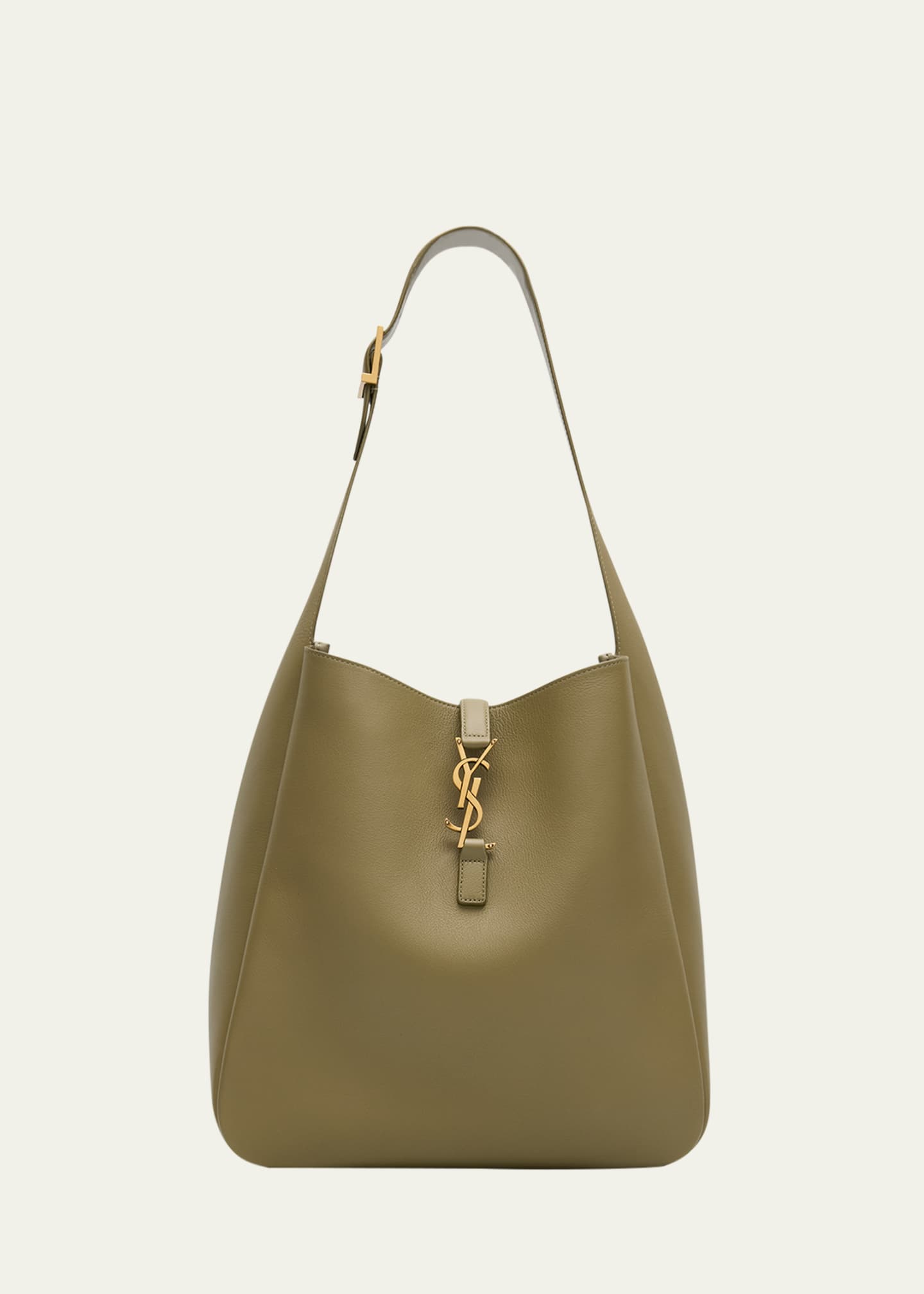 Saint Laurent Le 5A7 Large YSL Shoulder Hobo Bag in Smooth Leather Image 1 of 5