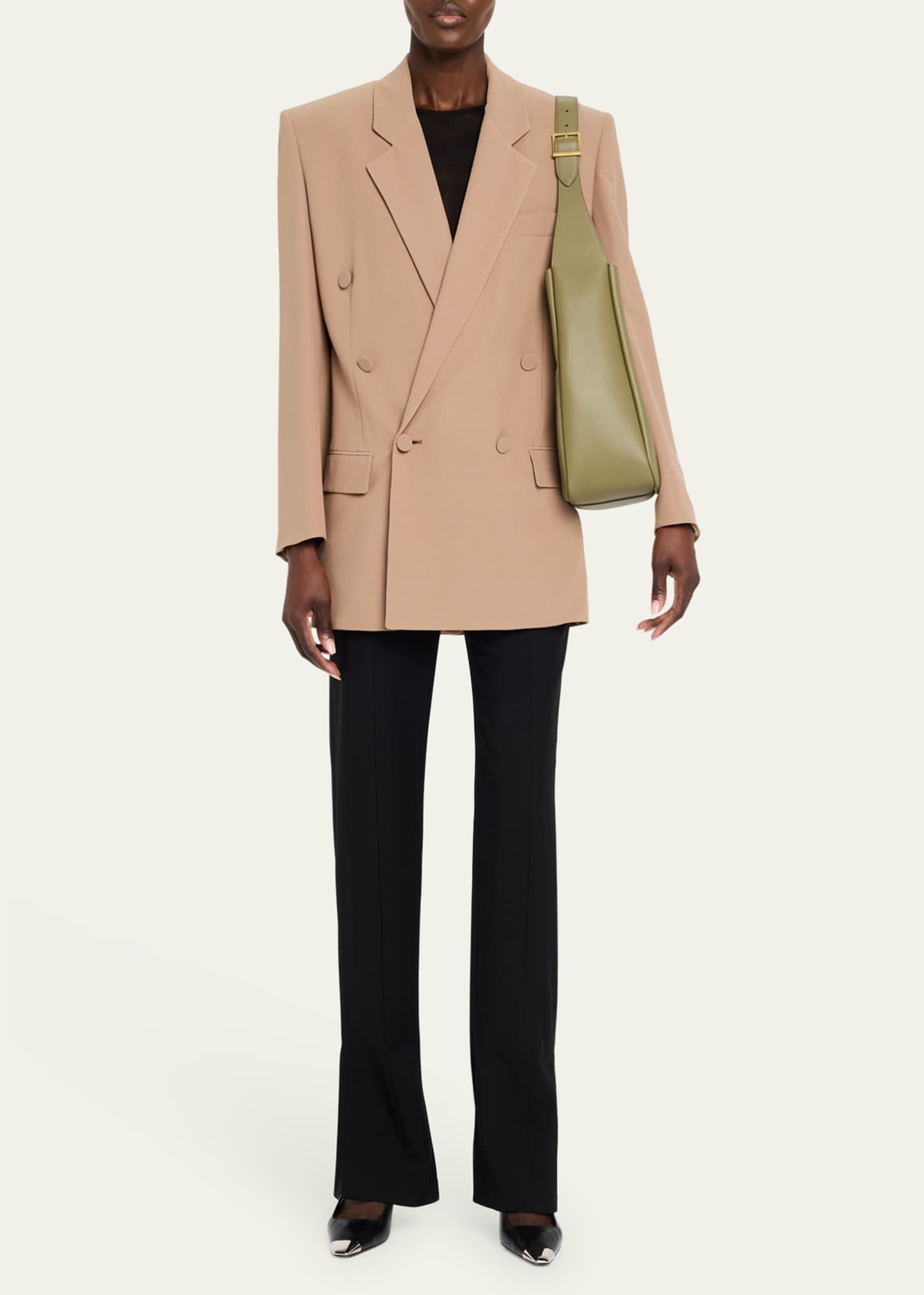 Saint Laurent Le 5A7 Large YSL Shoulder Hobo Bag in Smooth Leather Image 5 of 5