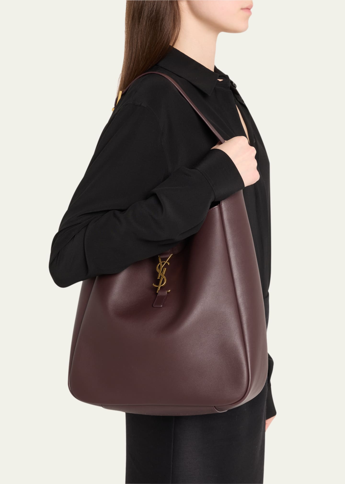 【人気急上昇】 Large 5A7 Le Laurent Saint YSL Smooth in Bag Hobo Shoulder 腕時計